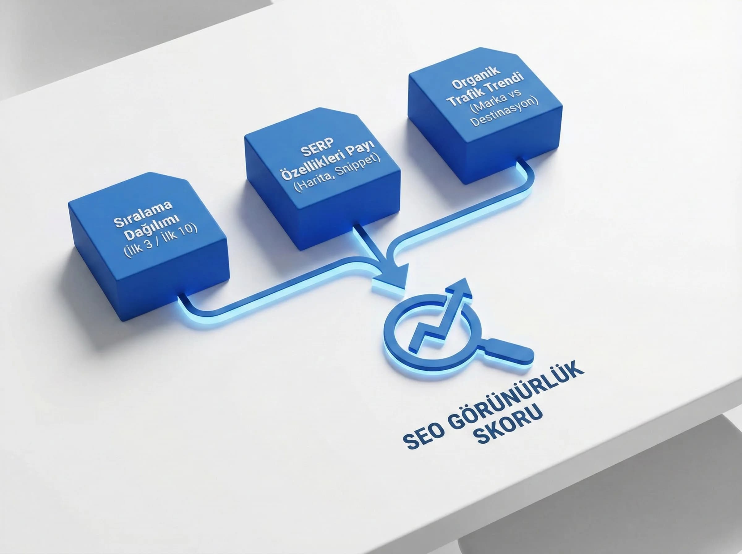 SEO benchmark KPI’larını ayıran sade bölüm görseli