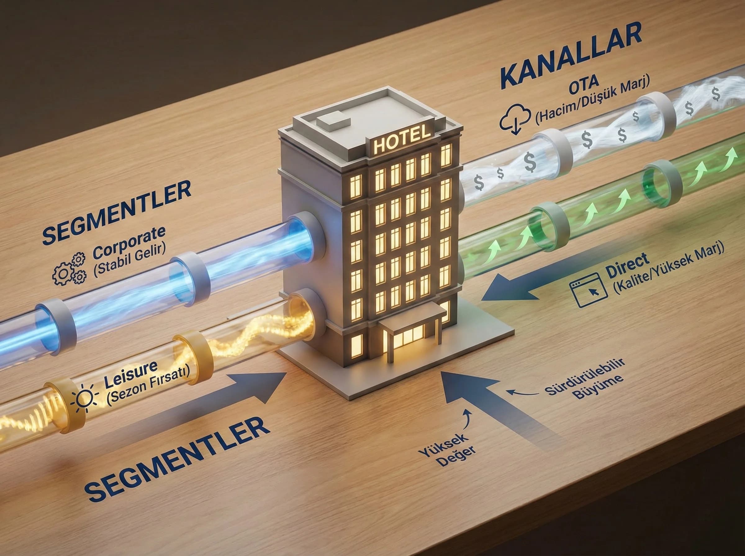 Segment ve kanal gelir kıyasını ayıran bölüm görseli