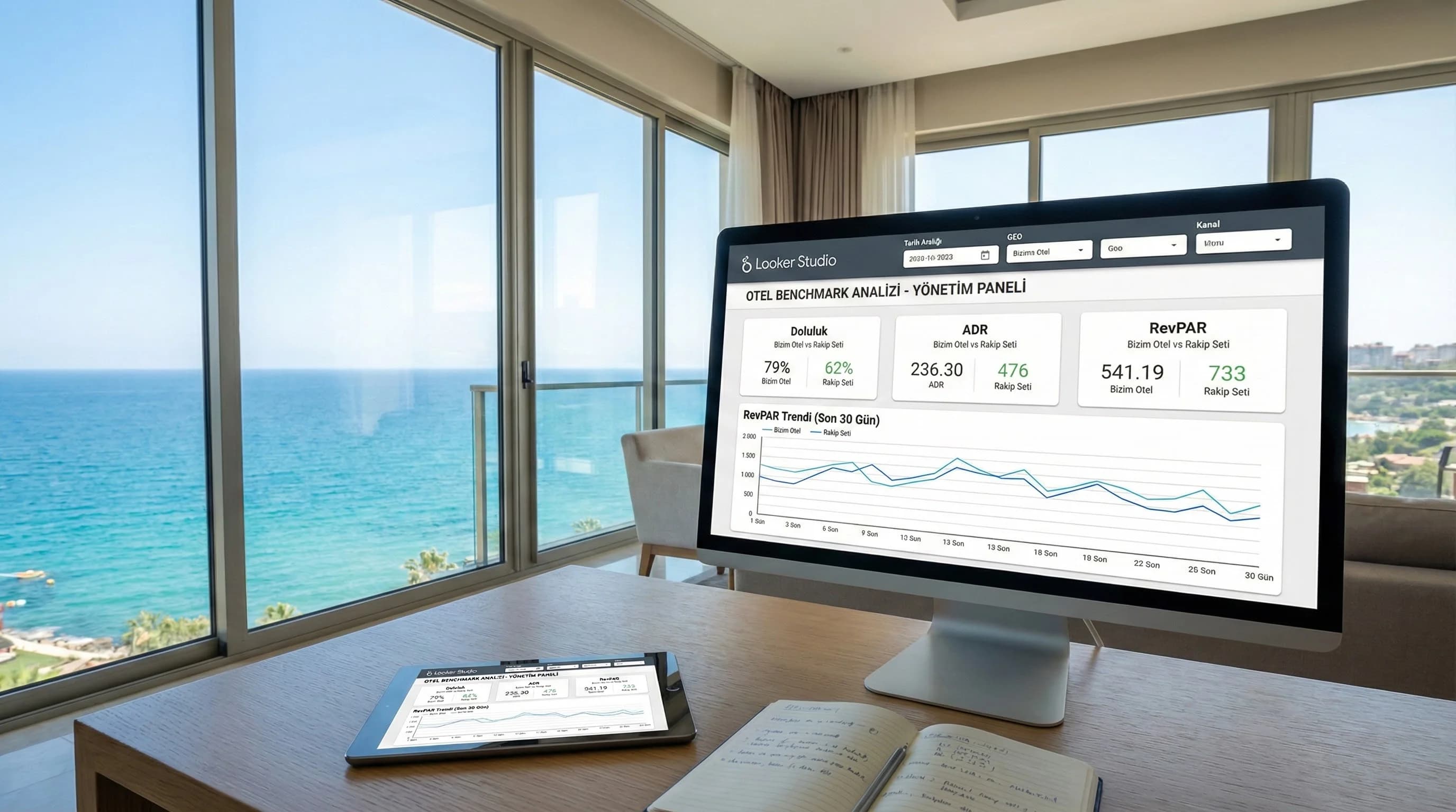 Looker Studio ile Benchmark Dashboard Tasarımı: Oteller İçin Şablon Yaklaşımı