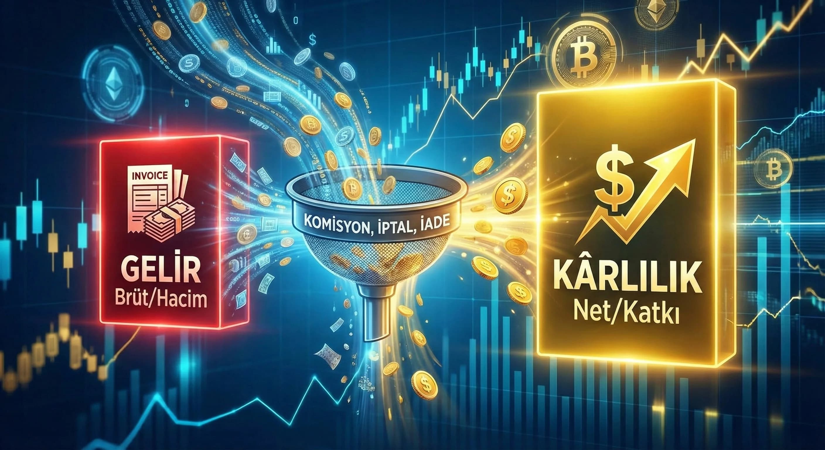 Gelir ve kârlılık okuması bölümünü ayıran otel funnel görseli