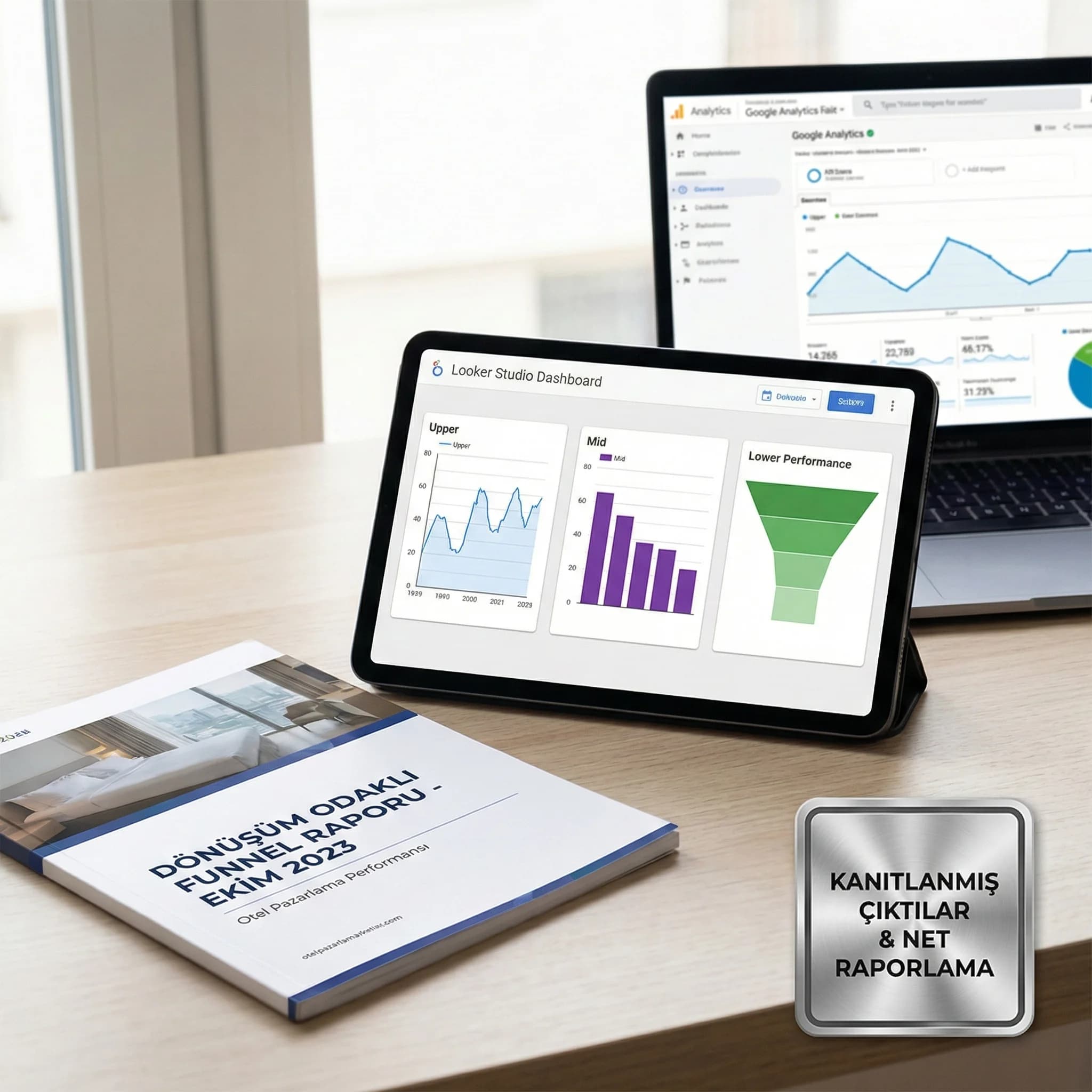 Funnel dashboard teslimleri ve raporlama çıktılarıyla güven kartı