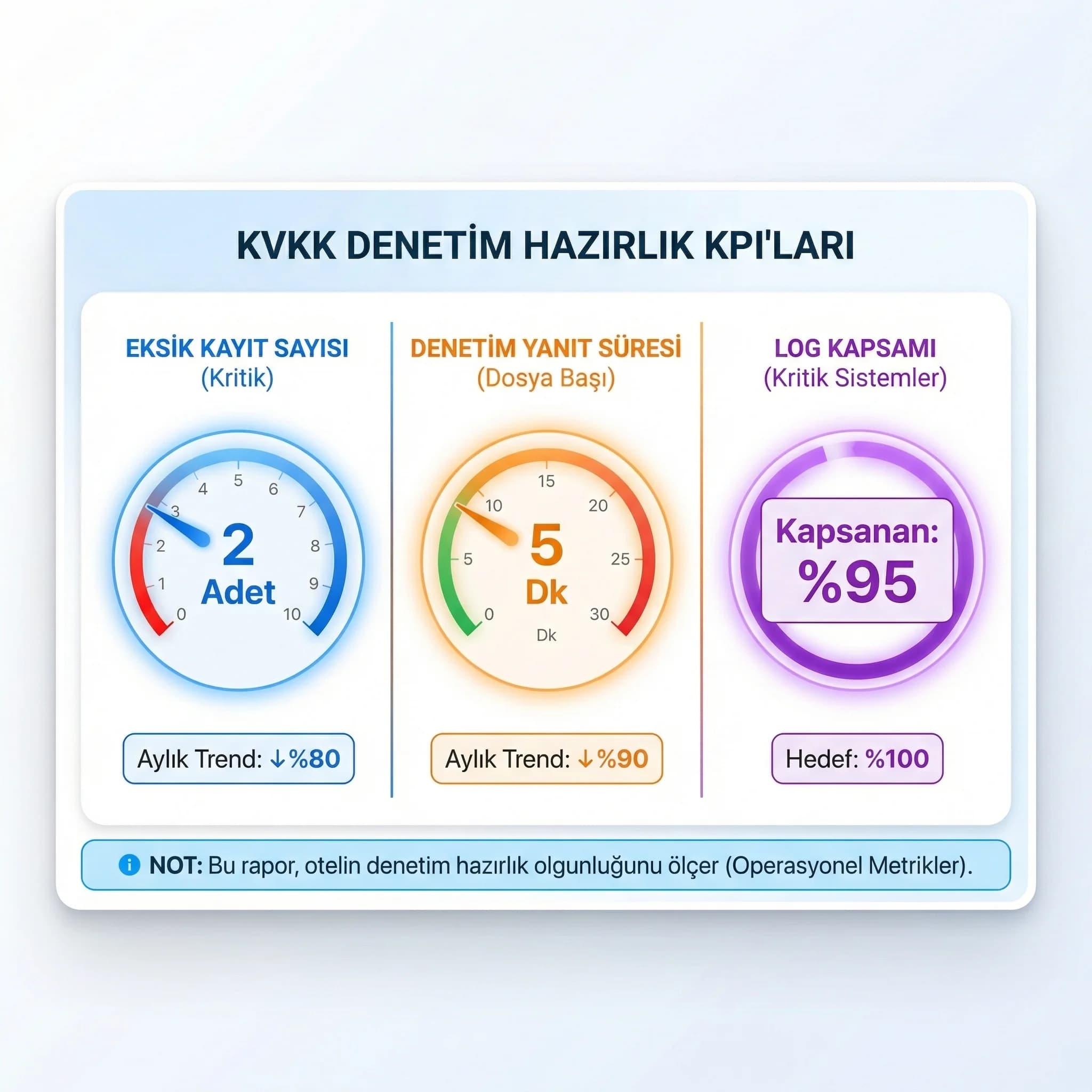 Hazırlık KPI’ları: eksik kayıt sayısı ve denetim yanıt süresi, otel olgunluğunu ölçer”