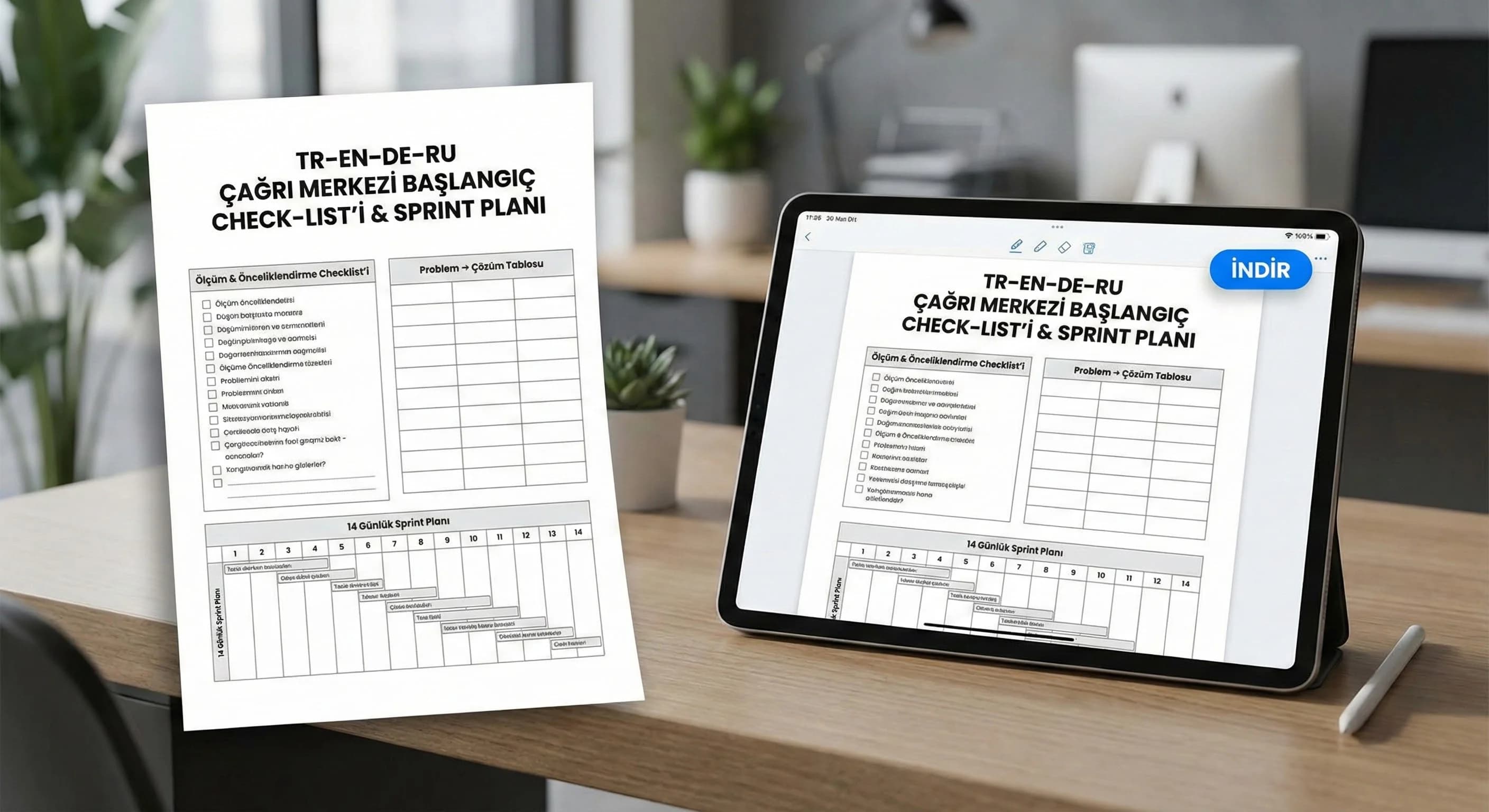TR-EN-DE-RU Çağrı Merkezi Başlangıç Check-List & Sprint Planı