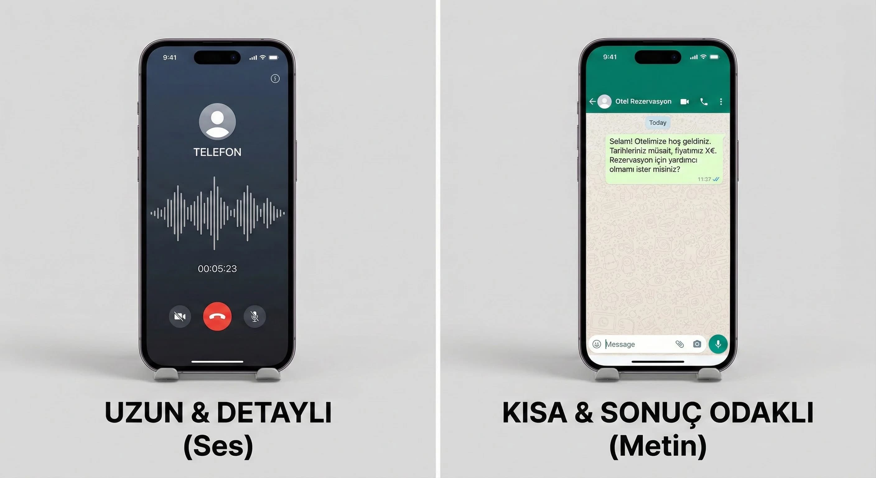 OTA, WhatsApp ve DM’den gelen talepler için kısa script’ler