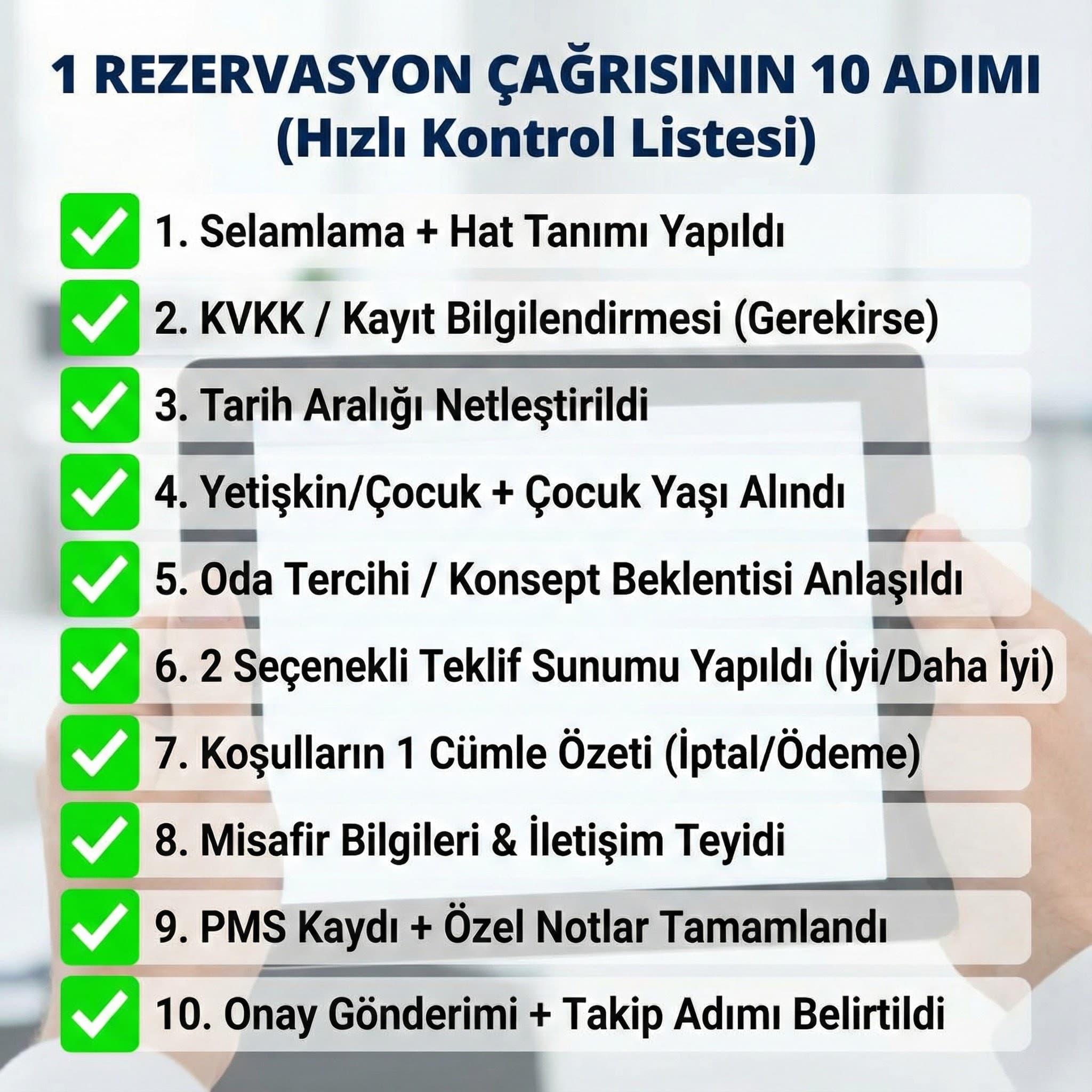 10 Adım (hızlı checklist)