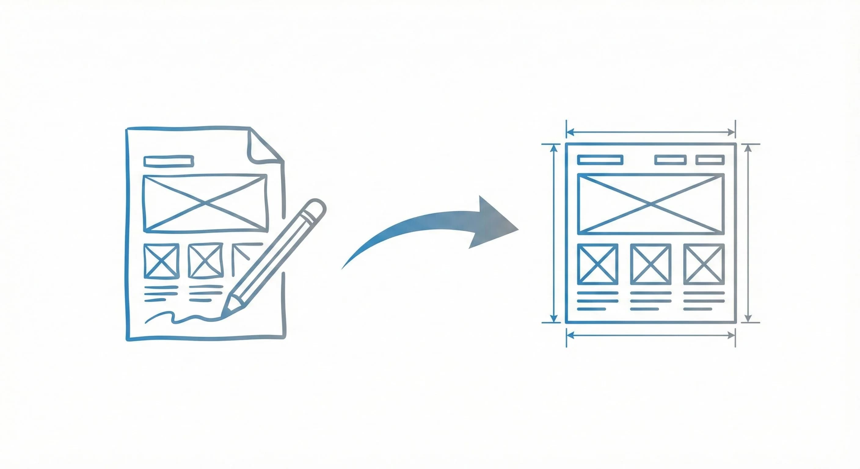 Wireframe bölümüne geçişi destekleyen ayırıcı görsel