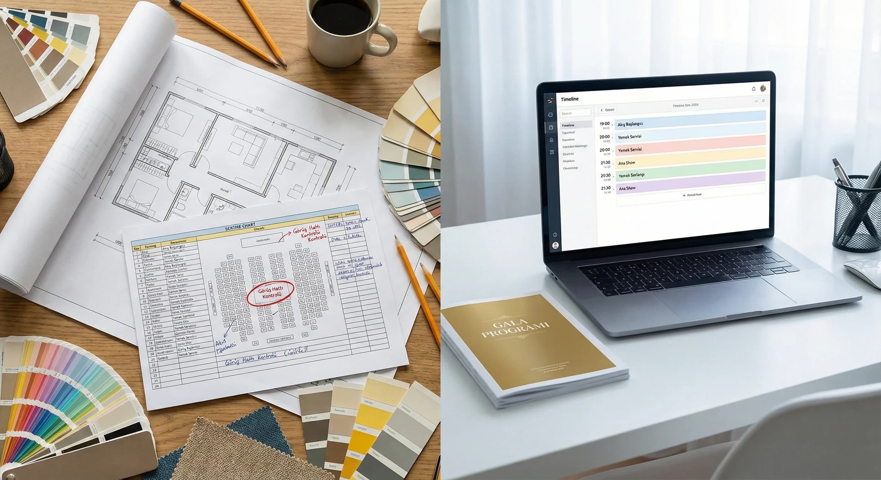 Otel gala gecesi planlama bölümleri için geçiş görseli