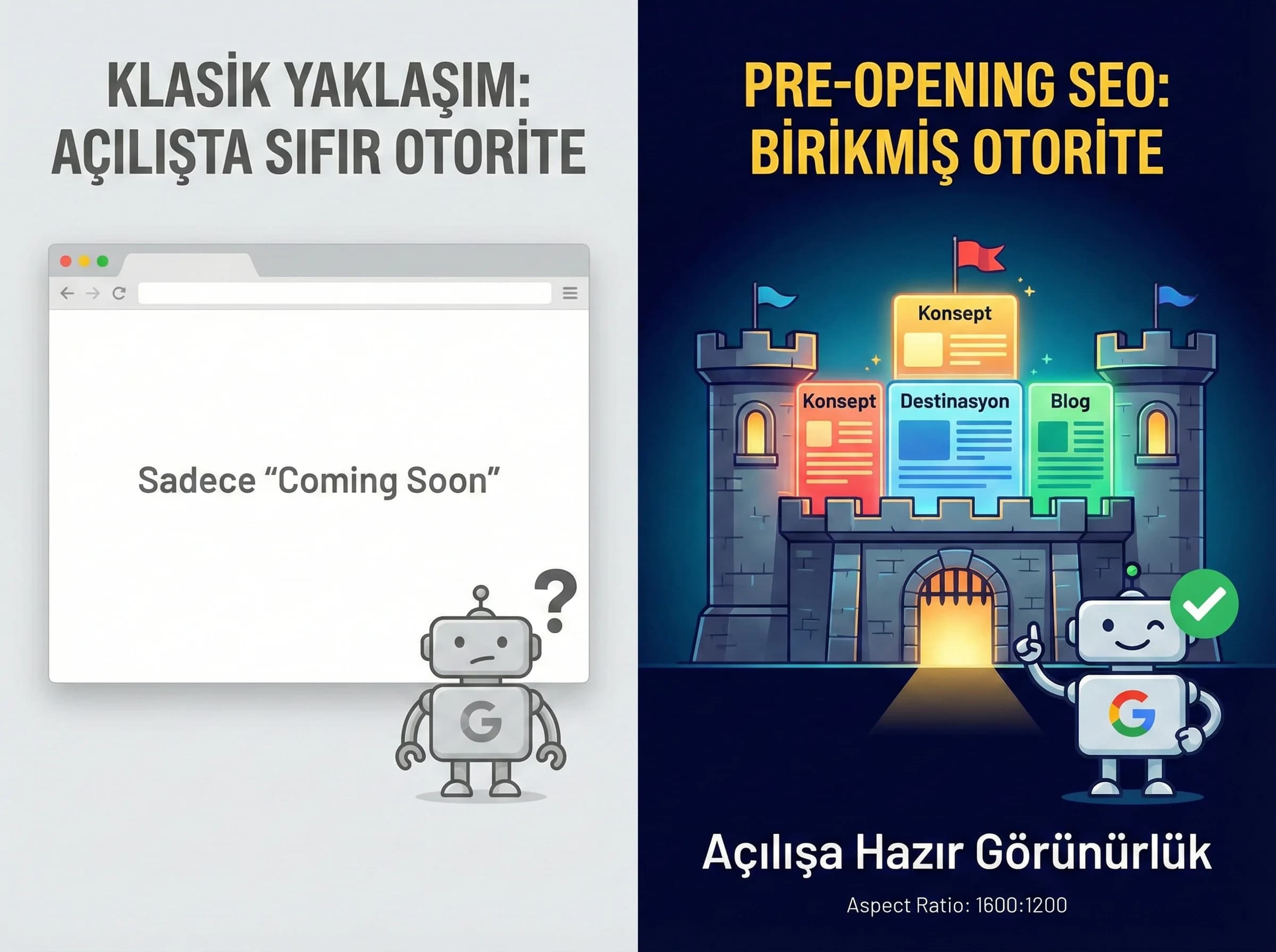 Pre-opening SEO’nun rolü + otorite biriktirme + lansman bağlamı