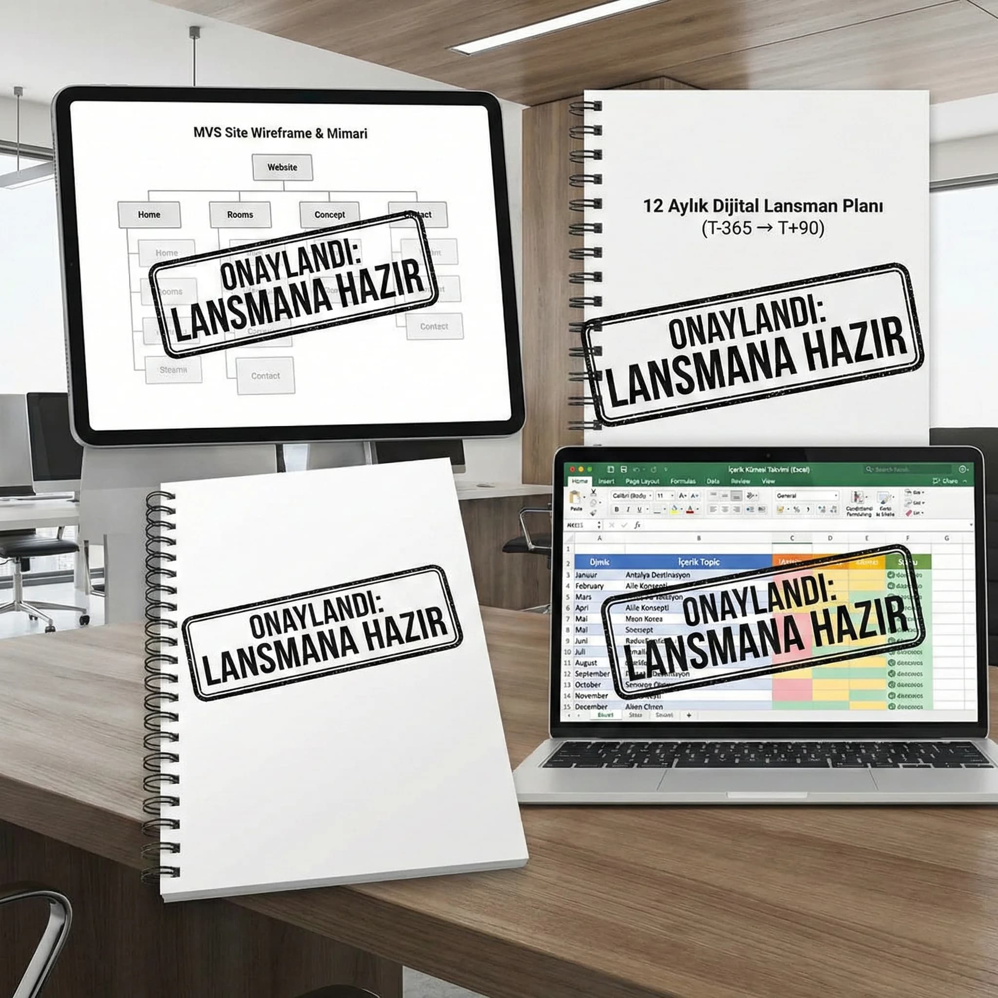 MVS wireframe + içerik planı + roadmap deliverables