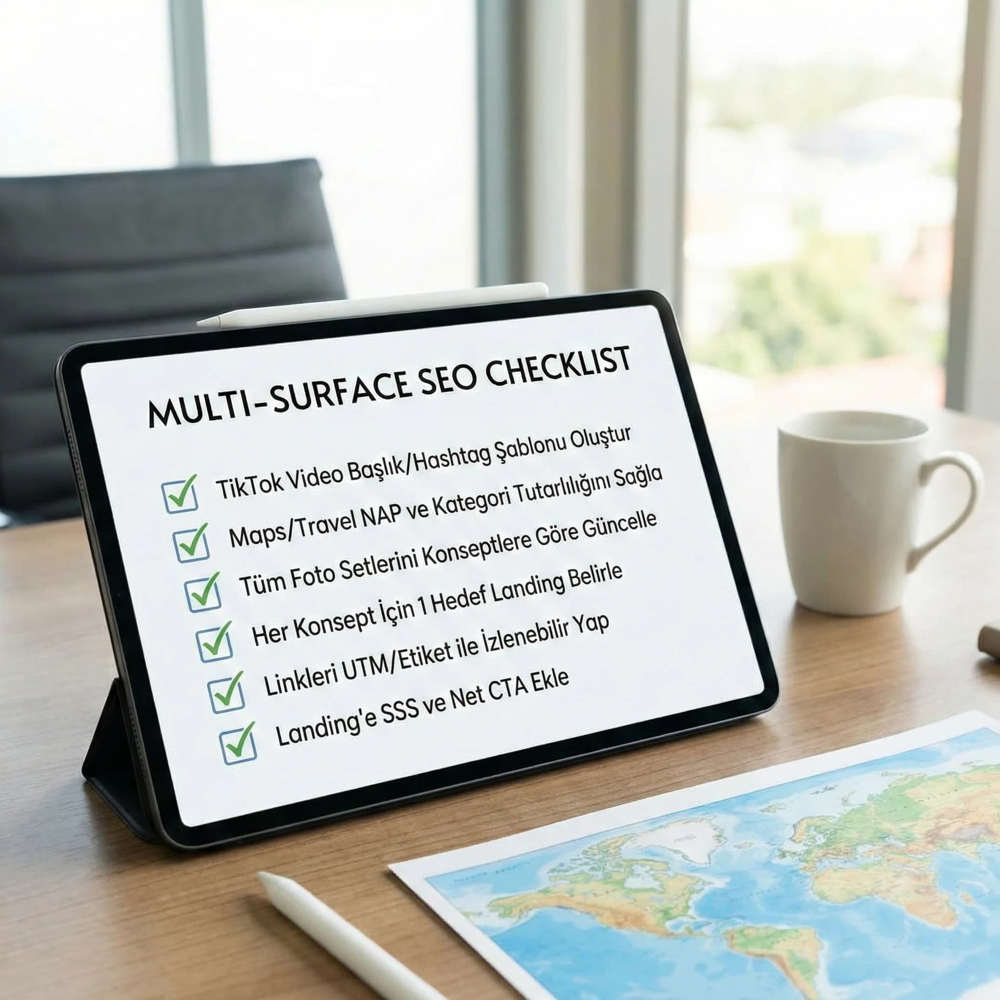 Platform bazlı checklist + 3 link standardı + uygulama adımları