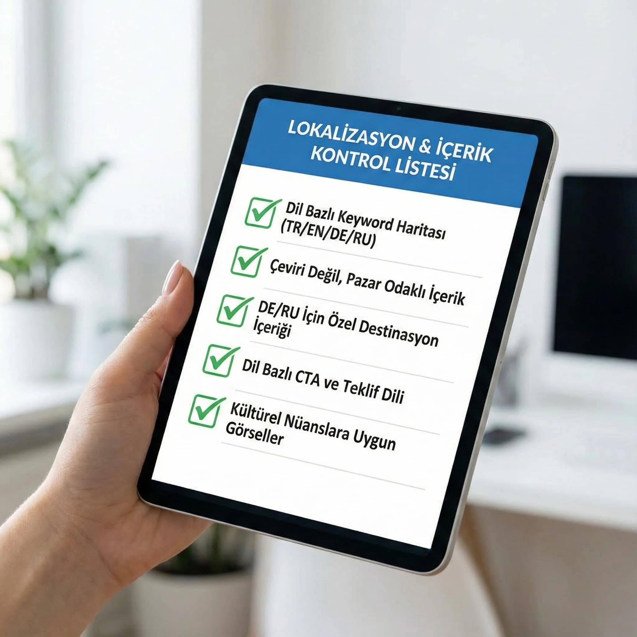 Lokalizasyon ve İçerik Kontrol Listesi