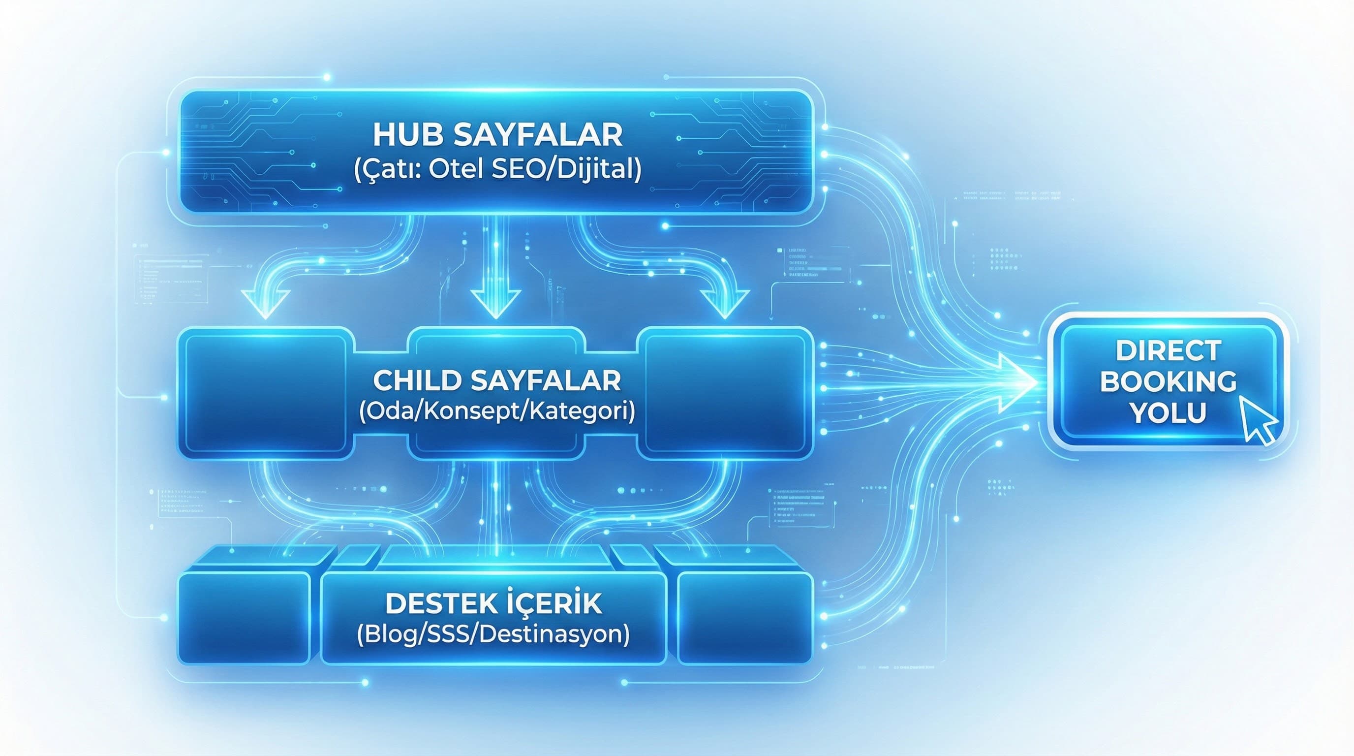 Kategori → Oda → Deneyim → Blog → SSS → Rezervasyon akışı nasıl kurulmalı?