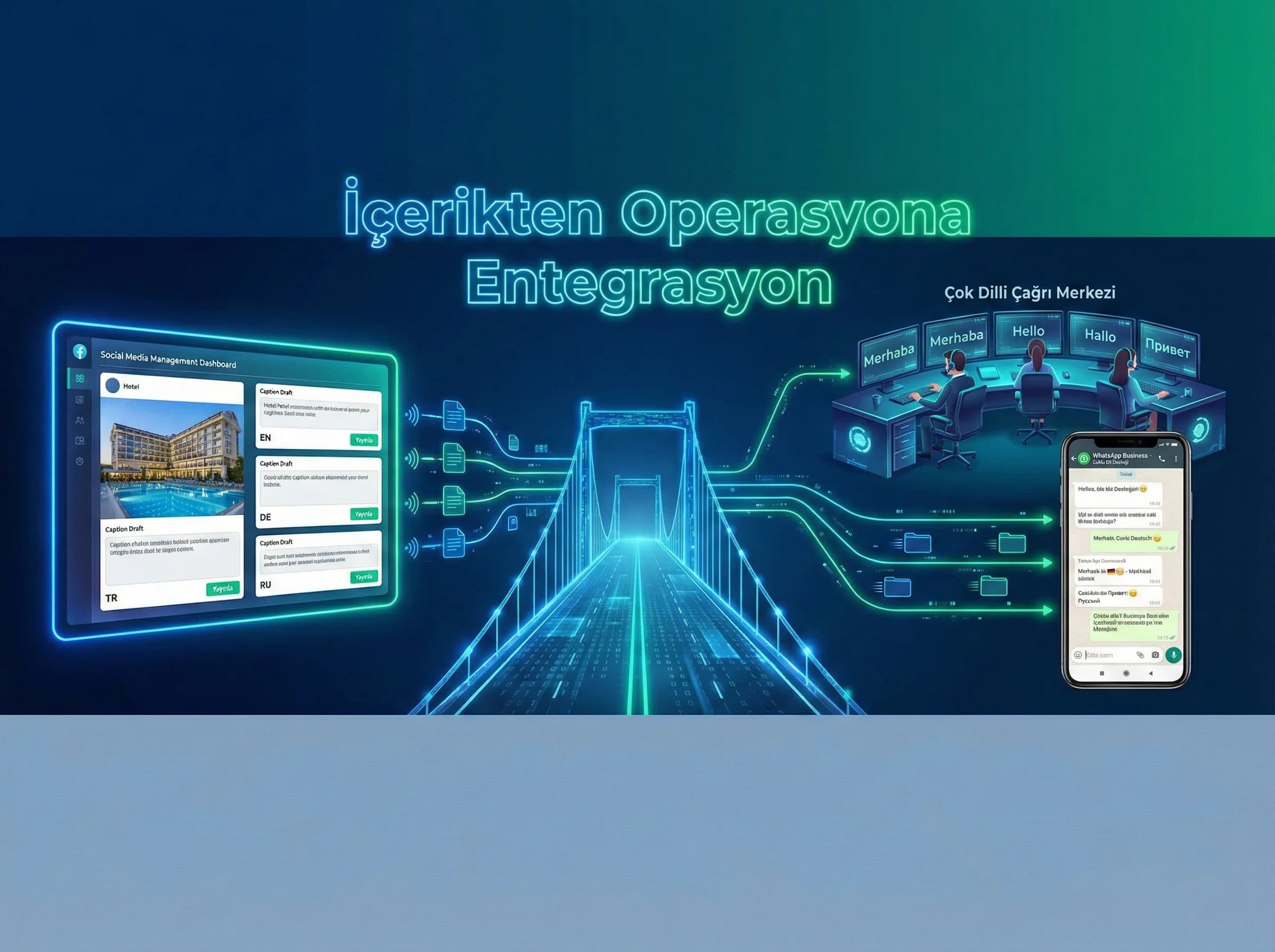 Caption örnekleri ve DM entegrasyonu geçiş görseli