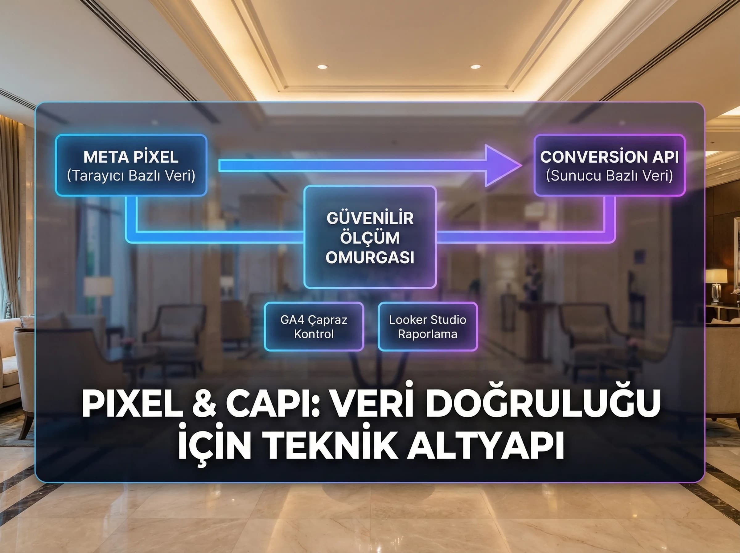 Pixel ve Conversion API ölçüm omurgasını vurgulayan bölüm görseli