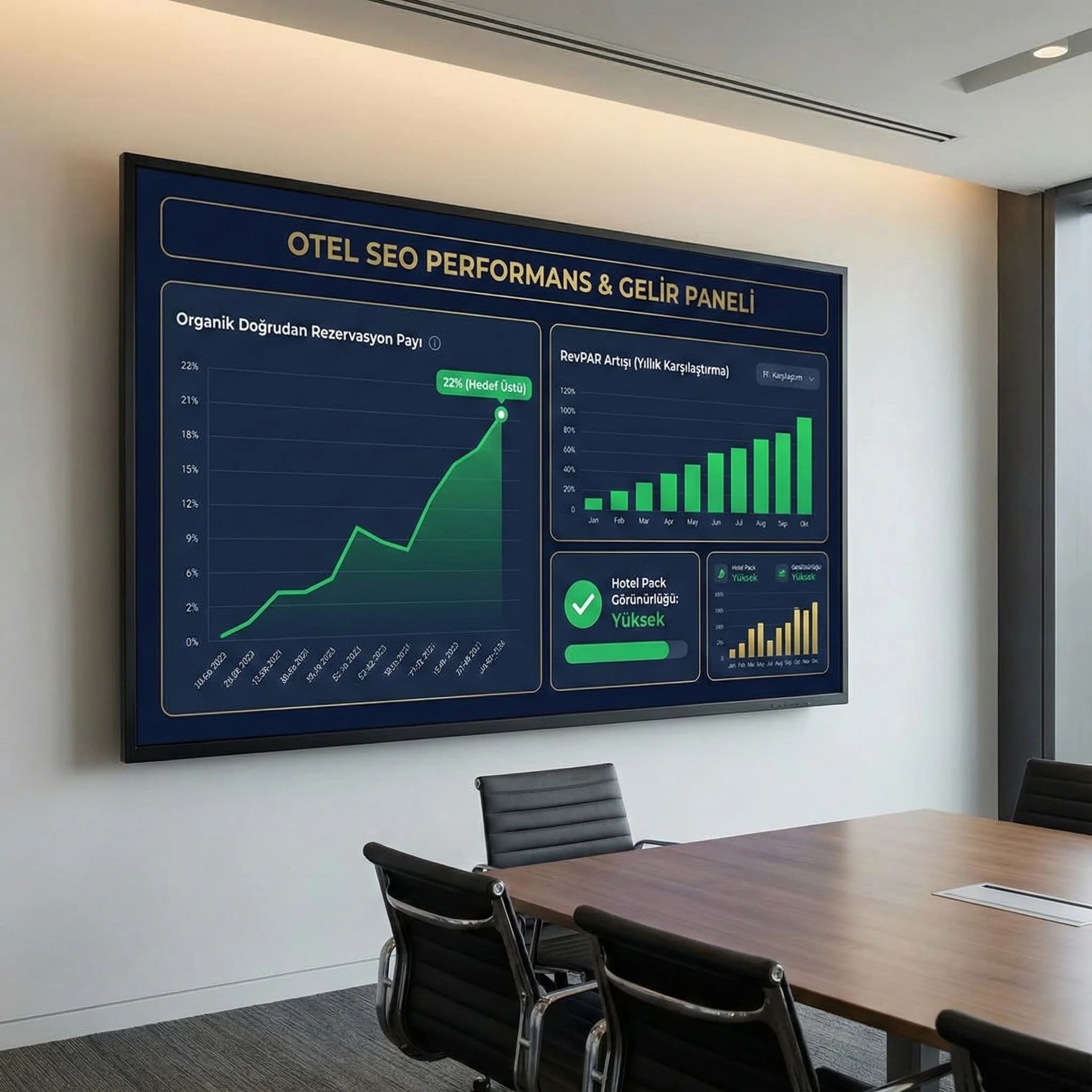 Otel SEO KPI seti tablosu