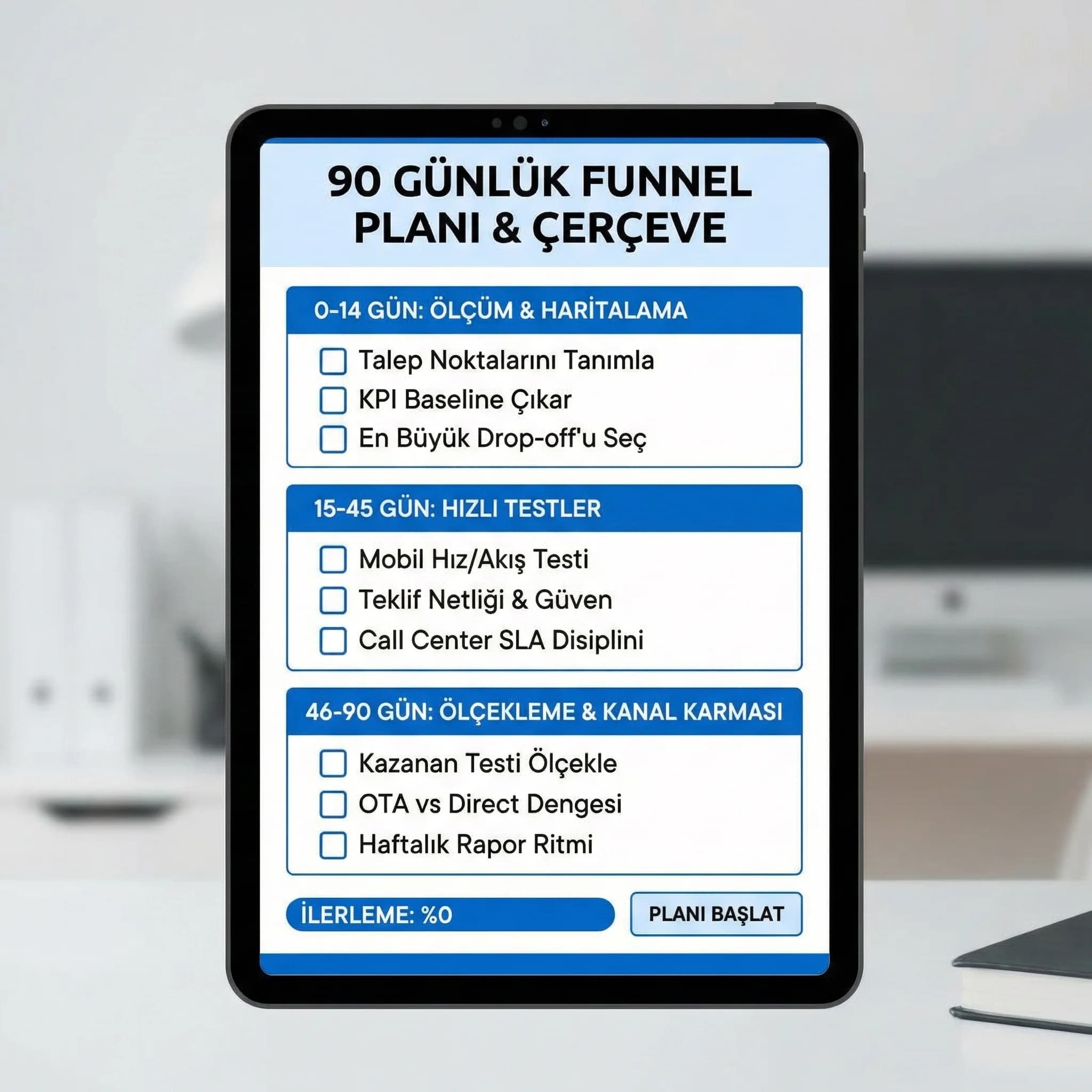 Her adım için KPI kartı, otel yönetimine hızlı karar desteği sağlama