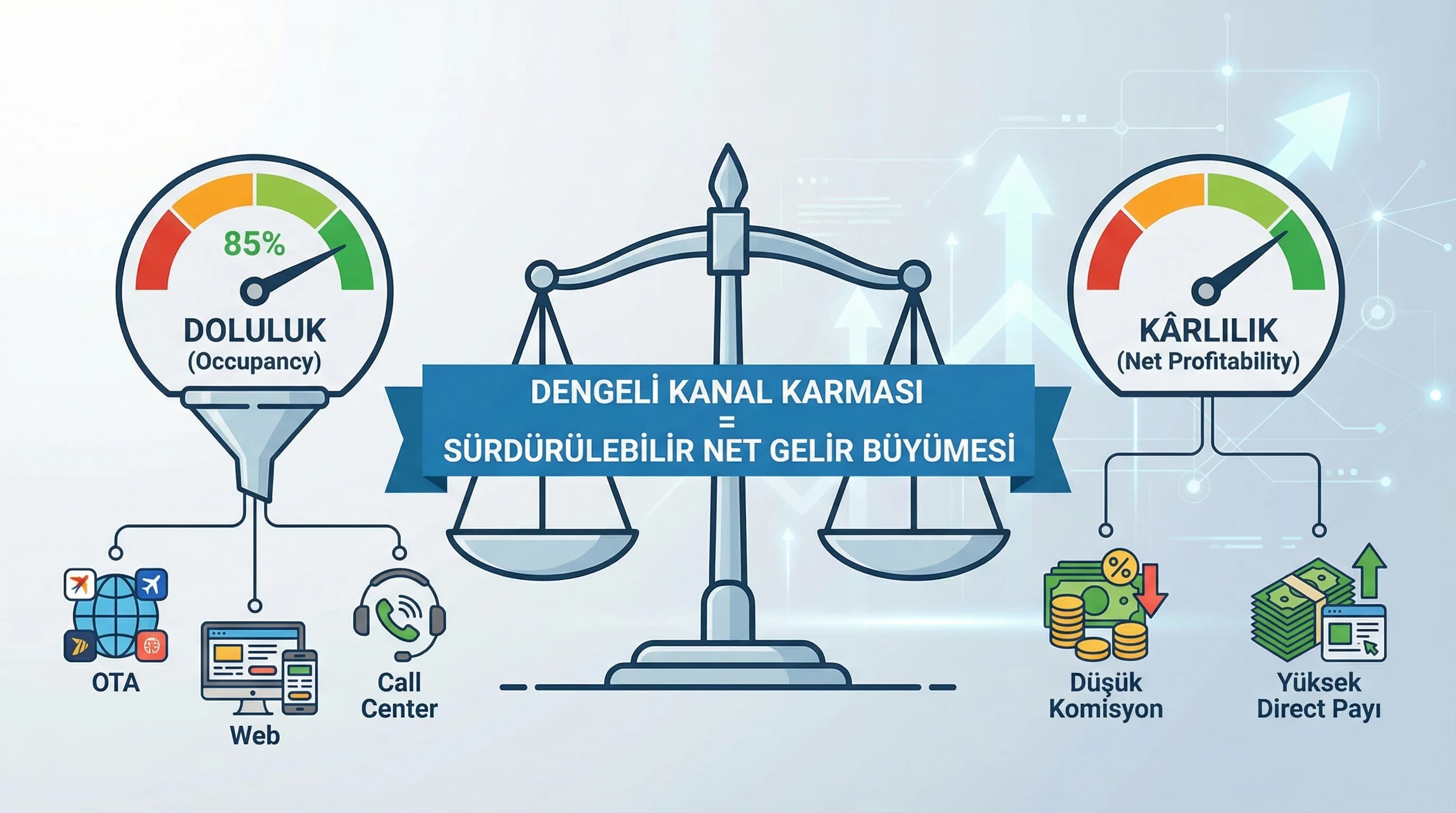 Doluluk ve kârlılık dengeleme bölümü, otel kanal dağılımı çerçevesi