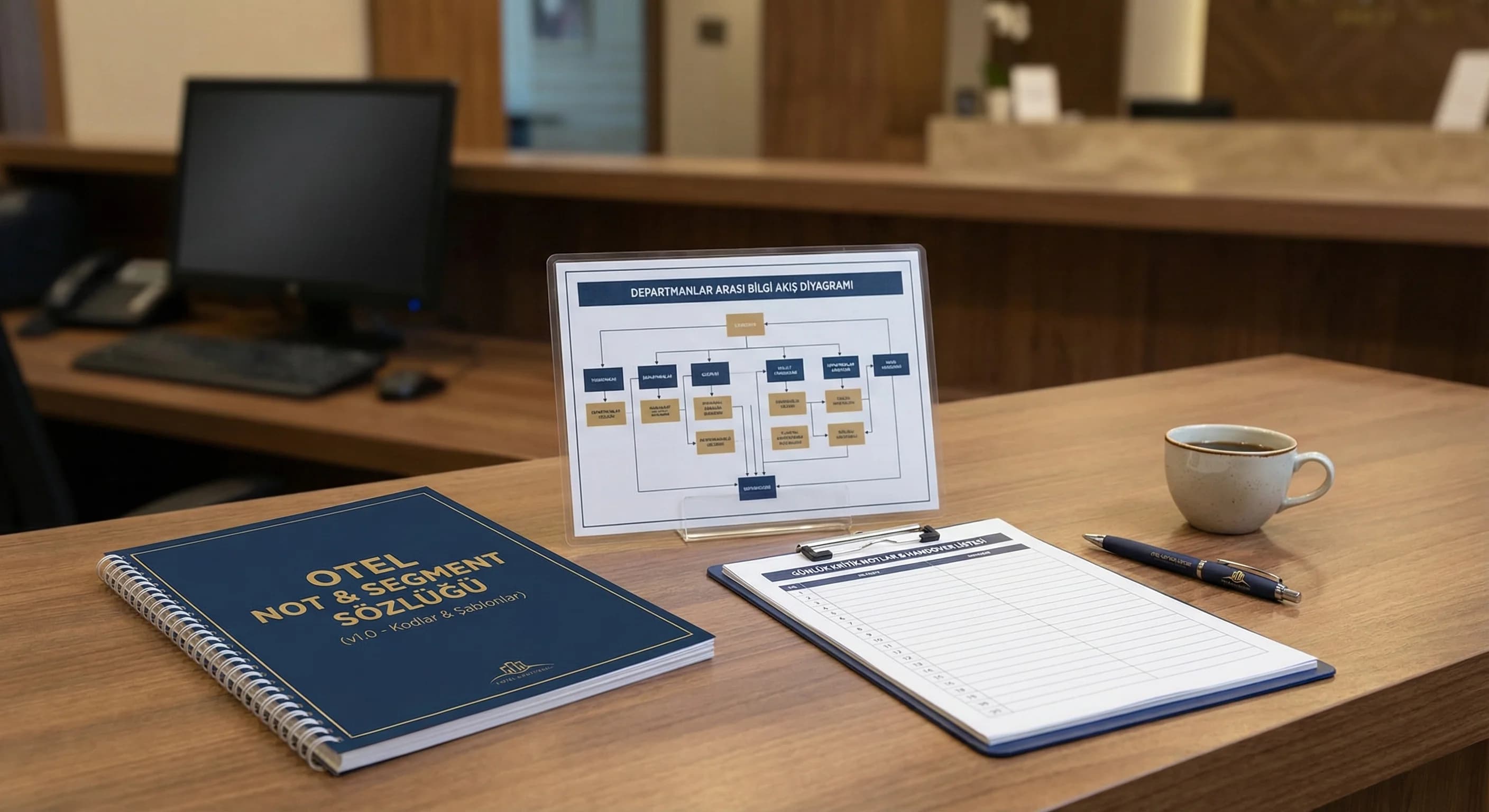 Not/segment sözlüğü ve departman handover çıktısını gösteren otel deliverables kartı