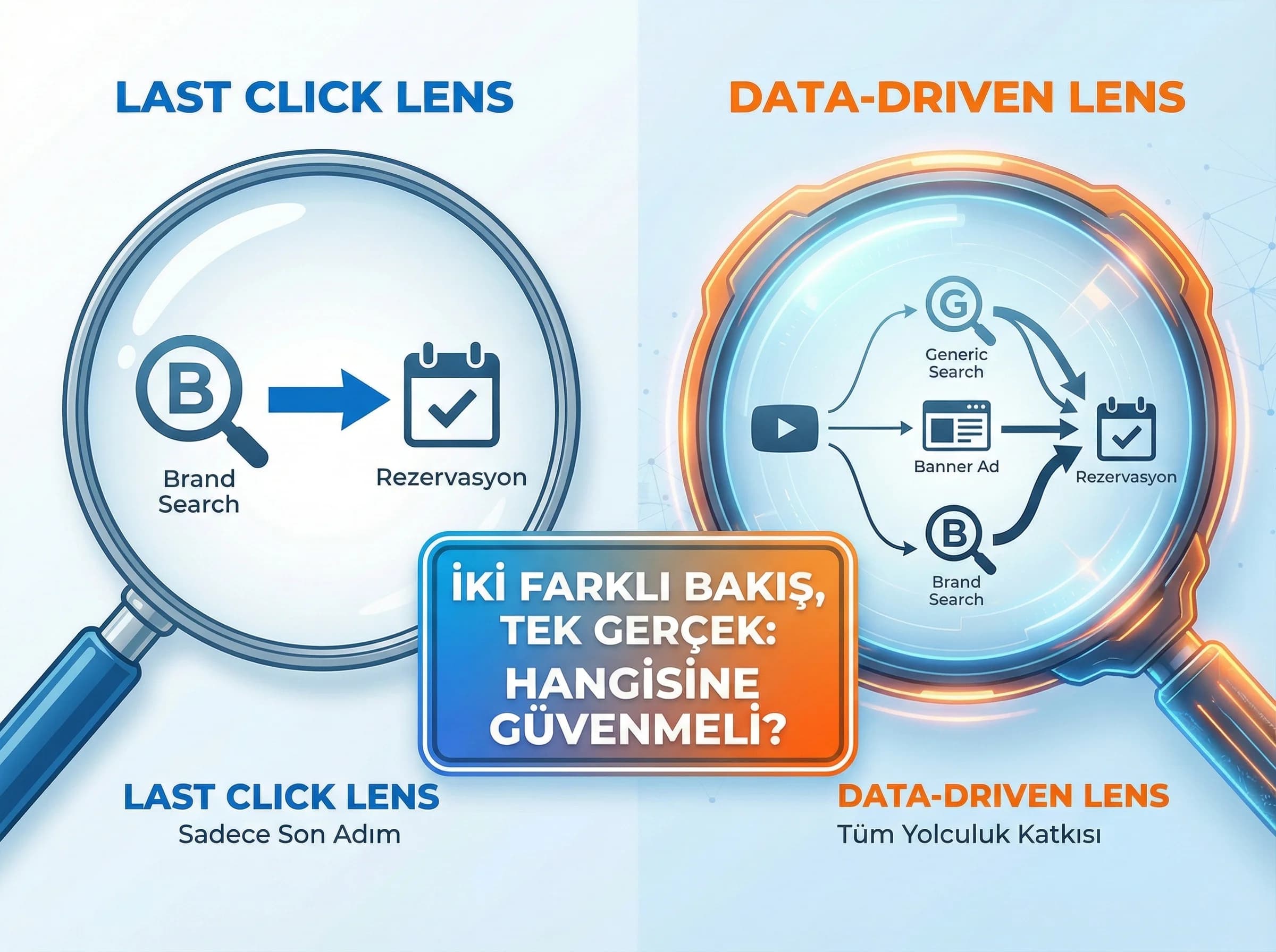 Last click ve katkı modeli, otel raporunda karar hatasını azaltır