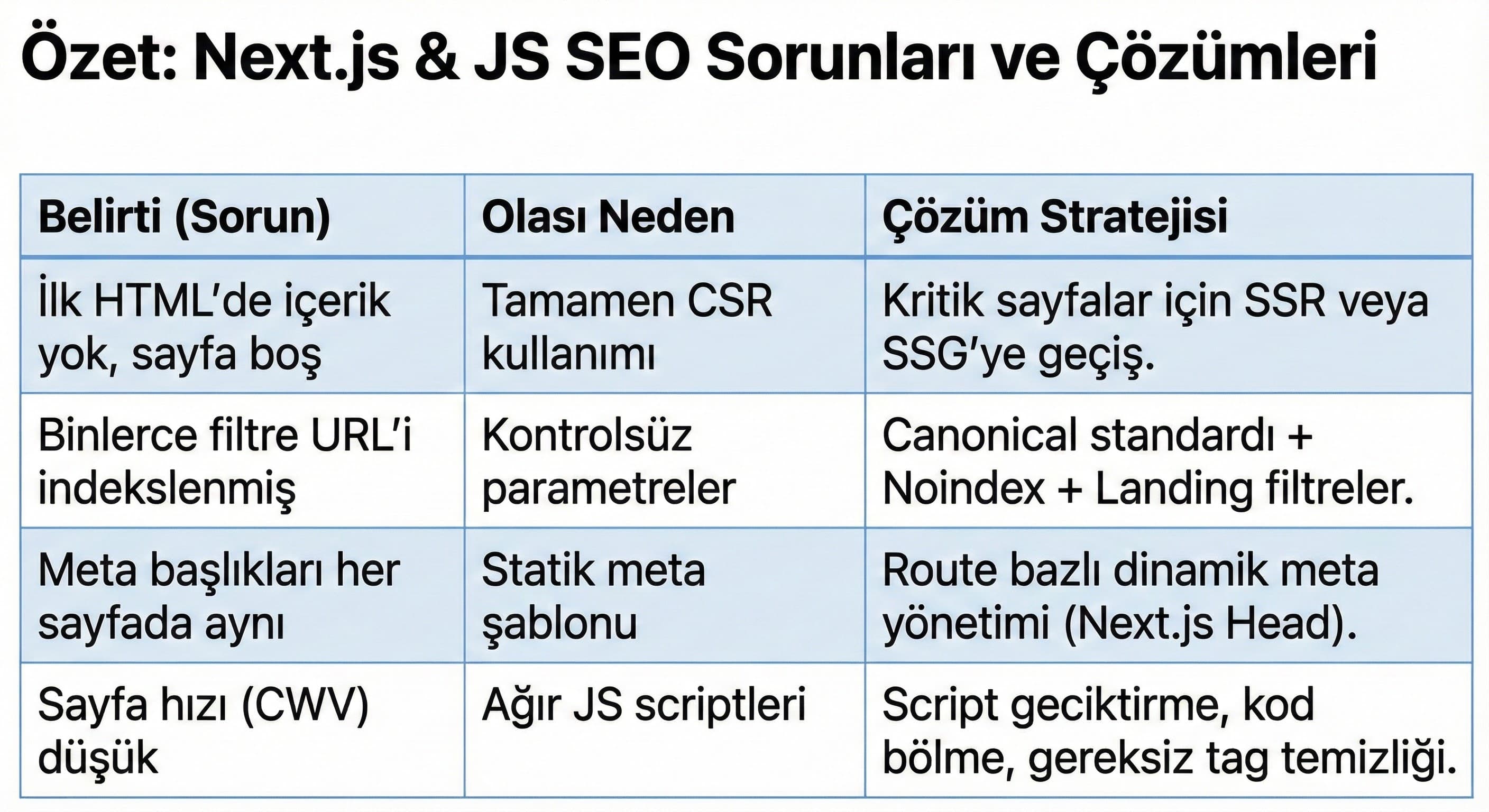 Next.js & SEO Sorunları ve Çözümleri
