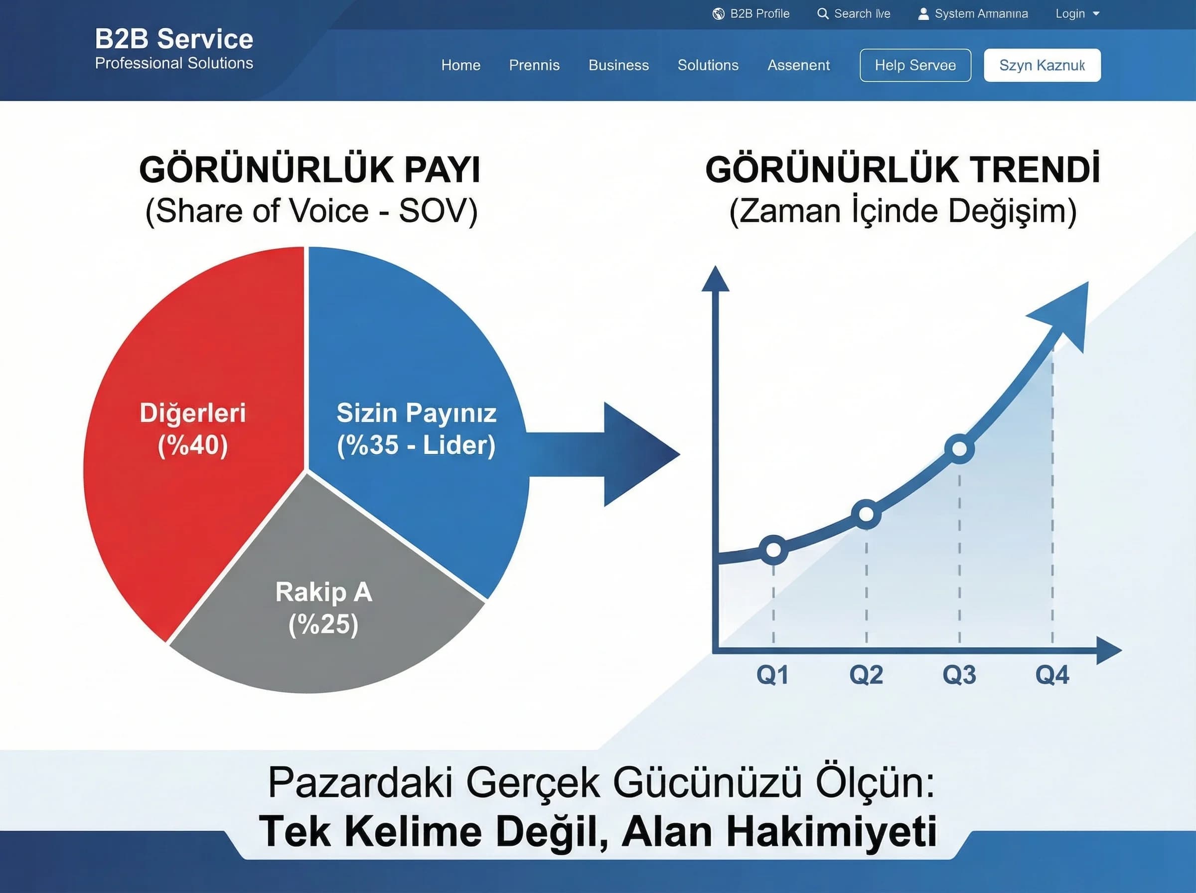 Görünürlük ve SOV bölümü ayırıcı, amaç trend okuma, hizmet sitesi bağlamı