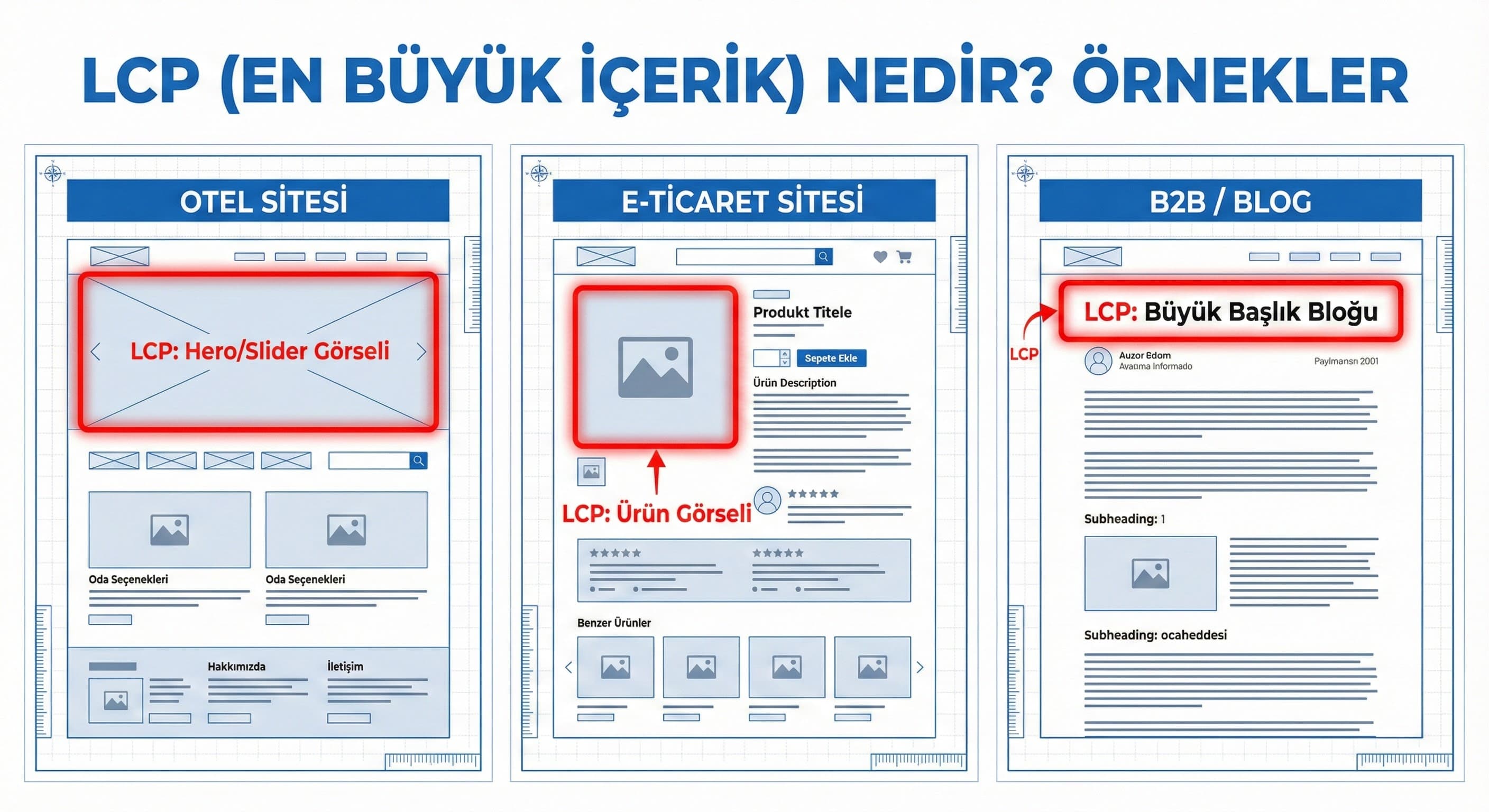 LCP (Largest Contentful Paint) – “Sayfanın en büyük öğesi ne zaman geliyor?”