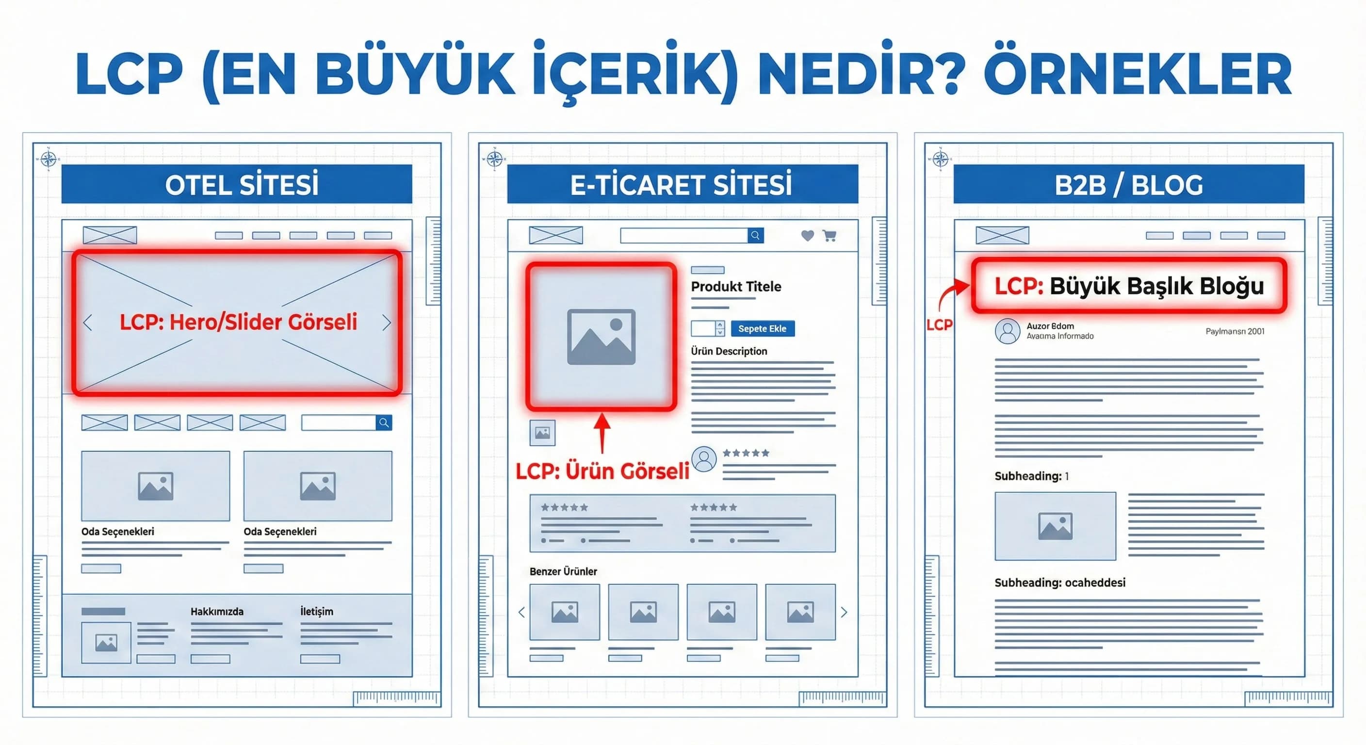 LCP (Largest Contentful Paint) – “Sayfanın en büyük öğesi ne zaman geliyor?”