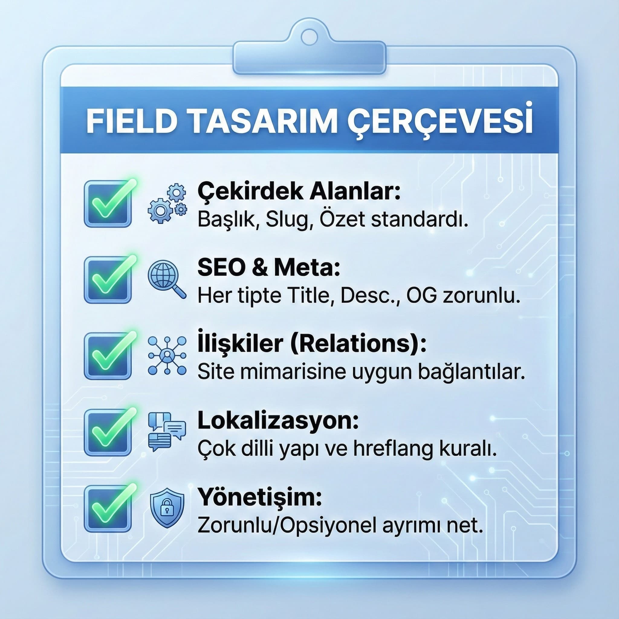 Önerilen field kategorileri 