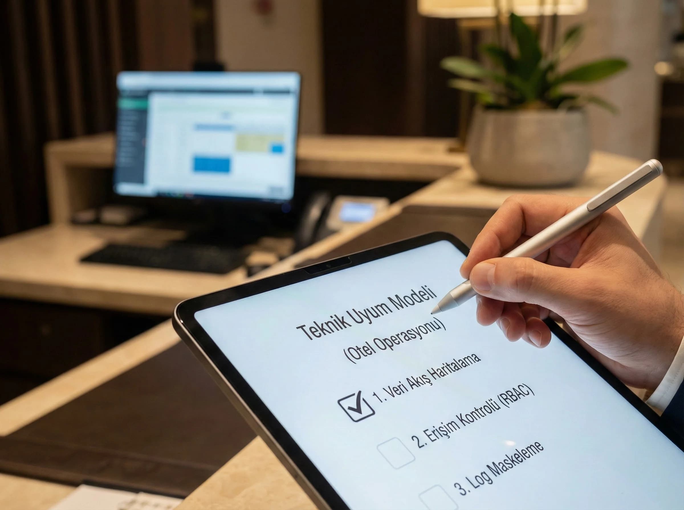  KVKK teknik uyum modeline giriş, otel operasyonu görsel ayracı