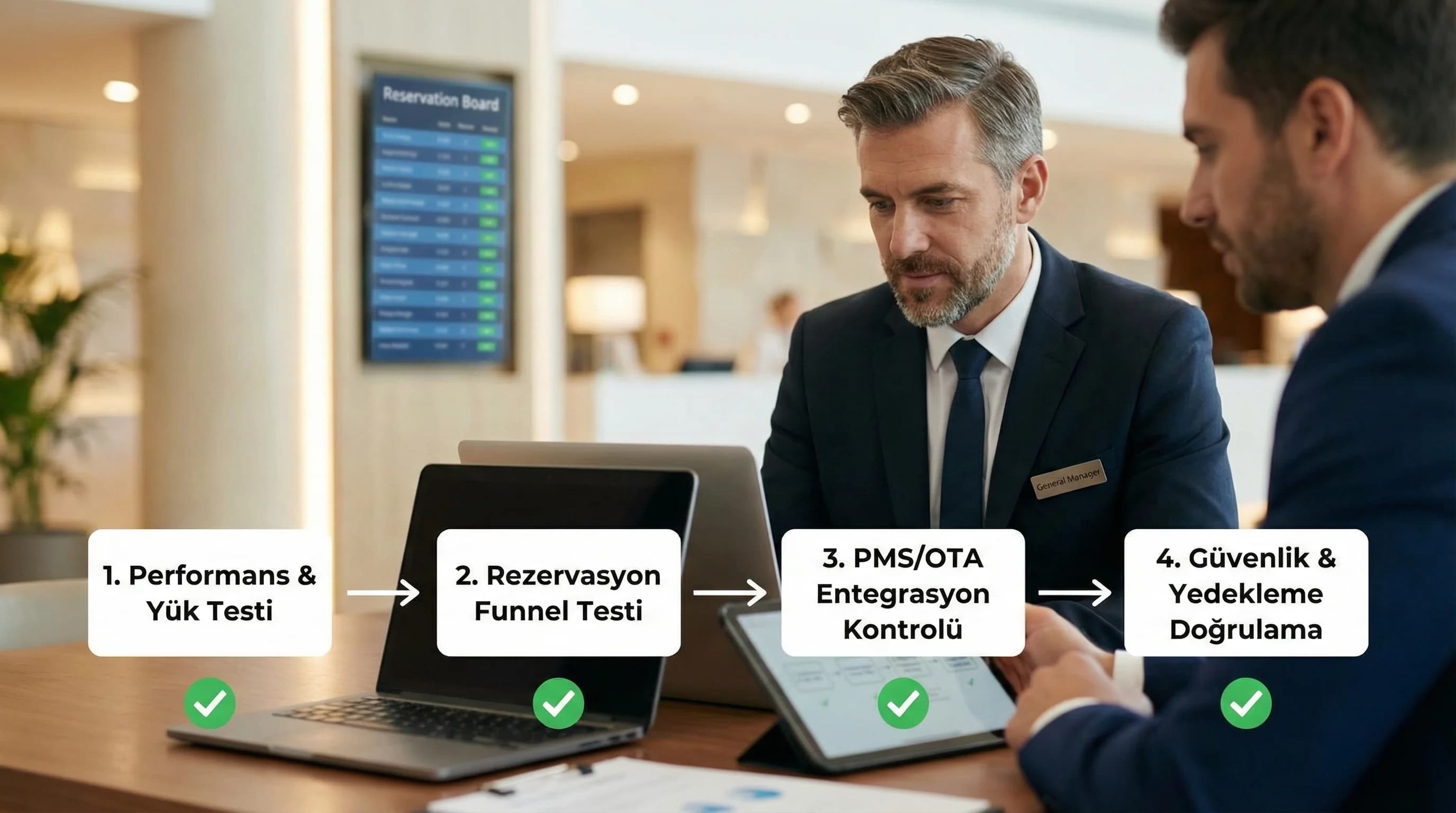 Checkup akış modeli, amaç plan görünürlüğü, otel operasyon ekibi bağlamı