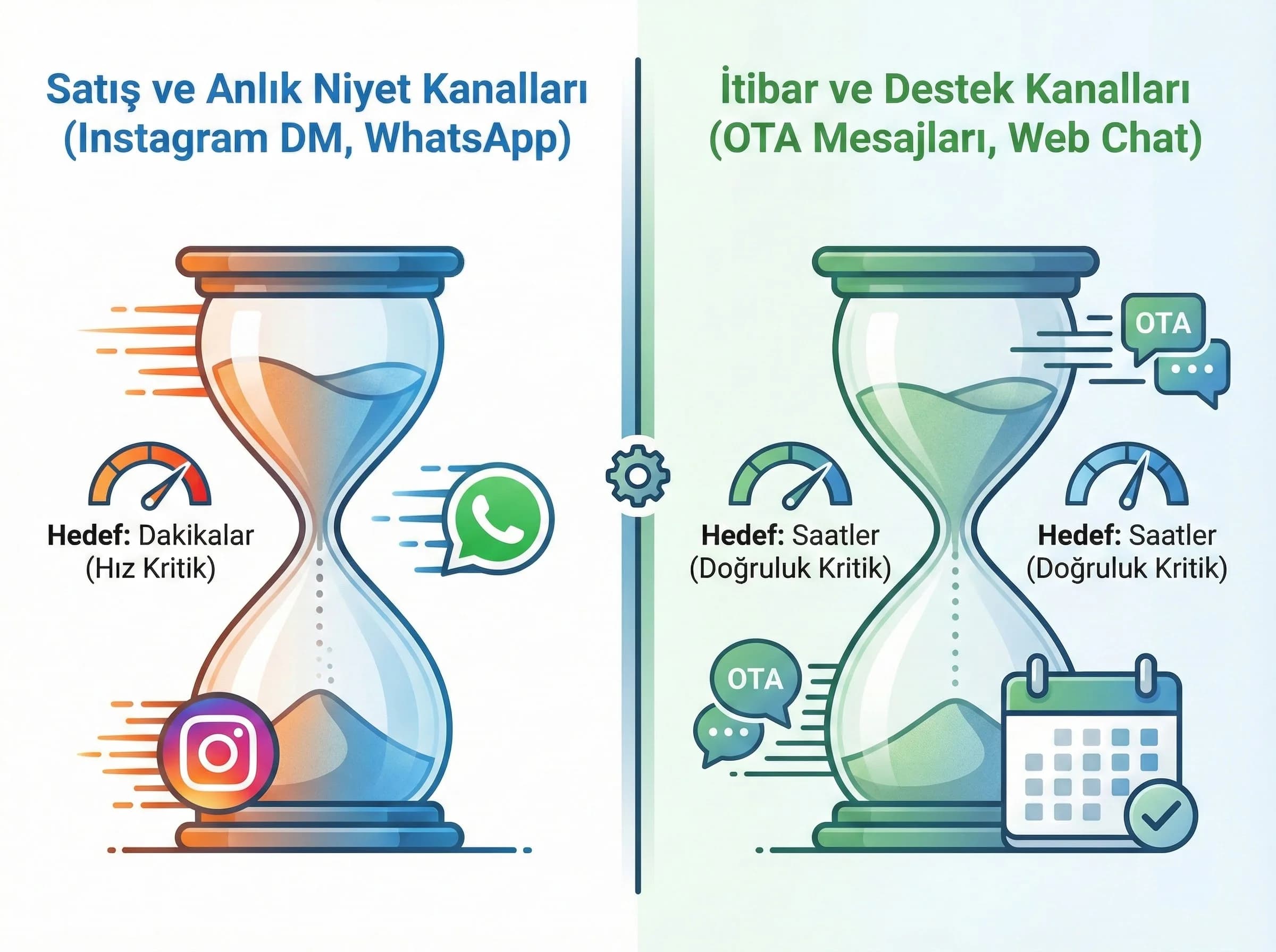 Kanal bazlı SLA hedeflerinin nasıl belirleneceğini ayıran bölüm görseli