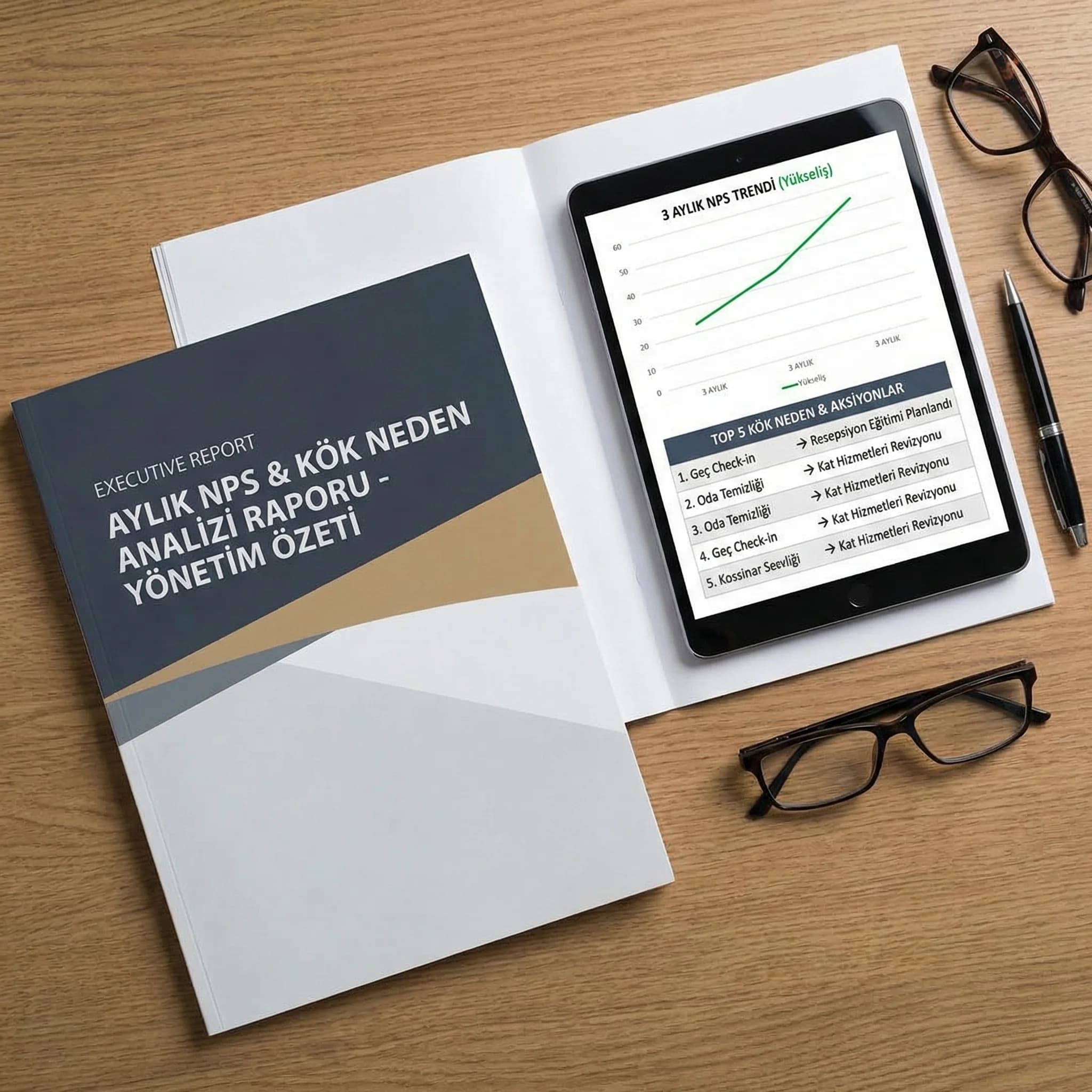 Örnek NPS raporu mockup amacı yönetim karar desteği otel bağlamı