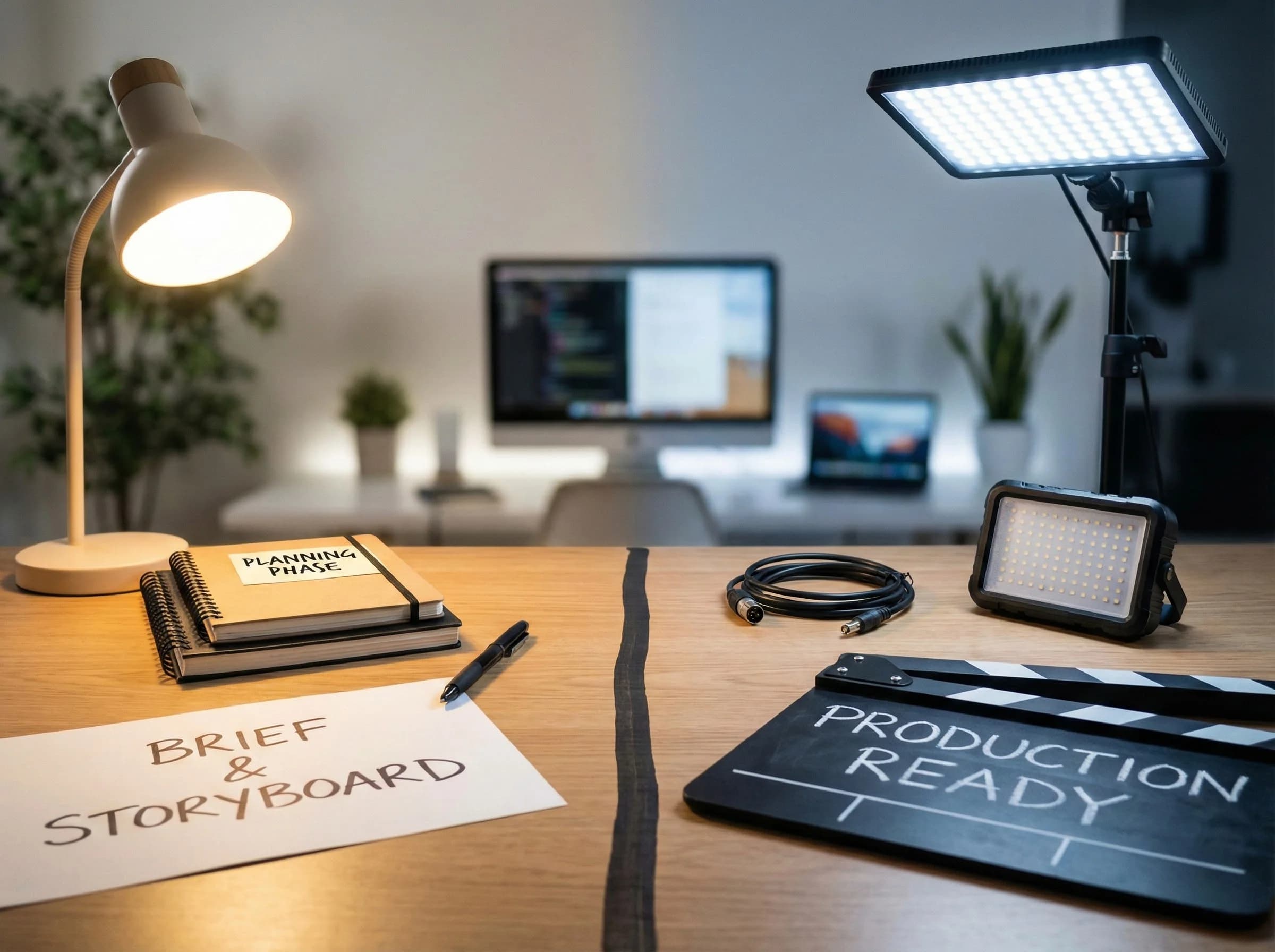 Otel videosu planlama adımlarını ayıran bölüm geçiş görseli