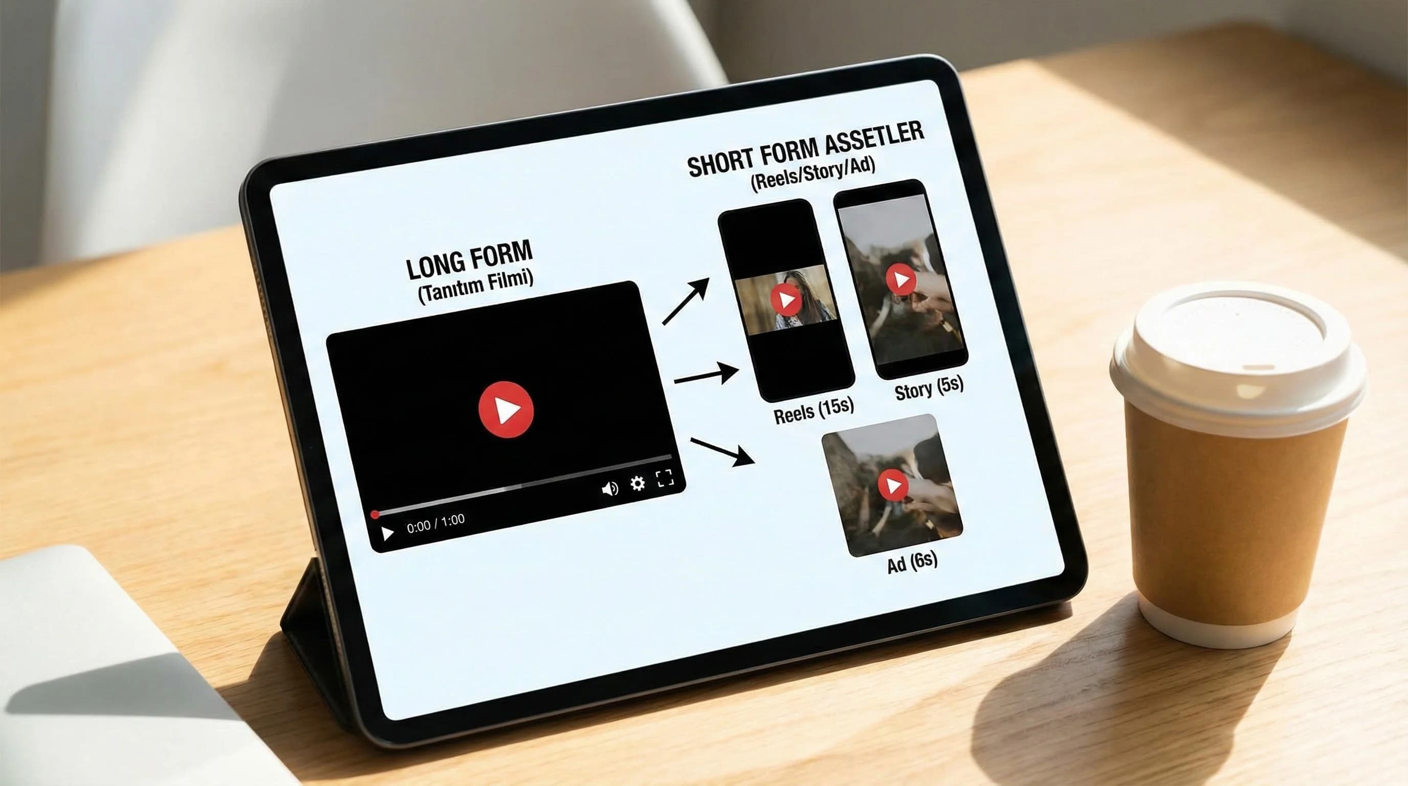 Long form ve short form planını tek sayfada özetleyen context görseli