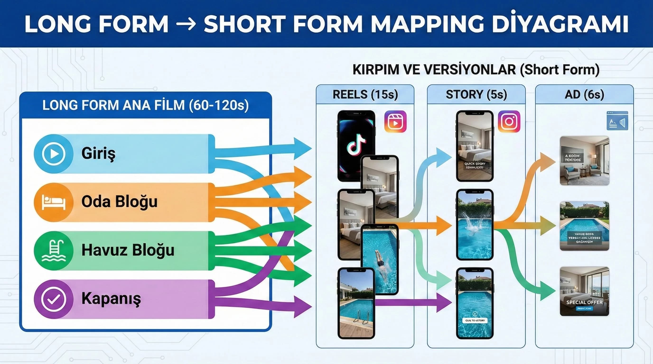 Long formdan short formlara mapping akışını gösteren diyagram
