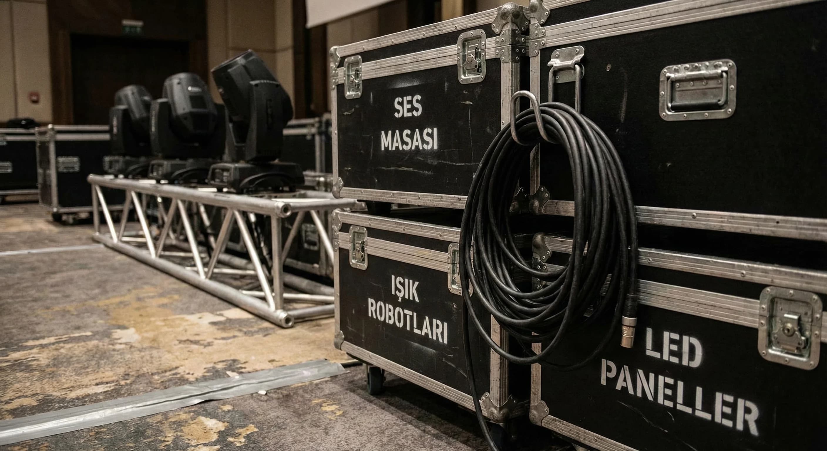 Sahne LED ses ışık prodüksiyonu için otel lansman bölüm geçiş görseli