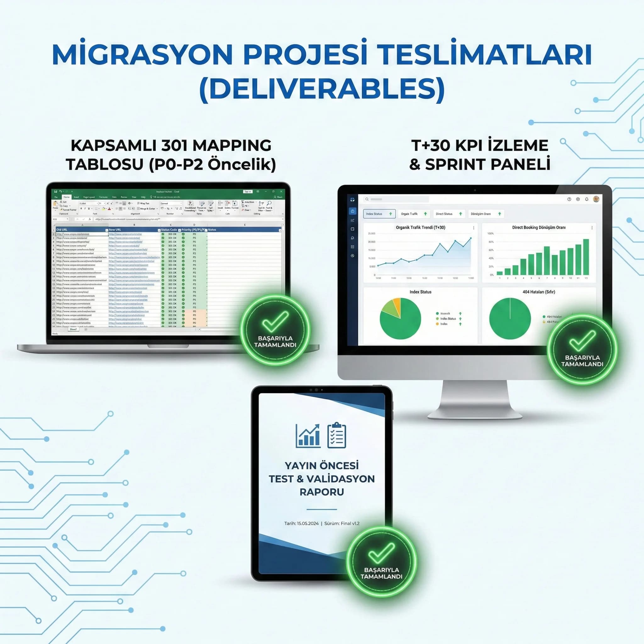 Mapping tablosu + dashboard + sprint deliverables
