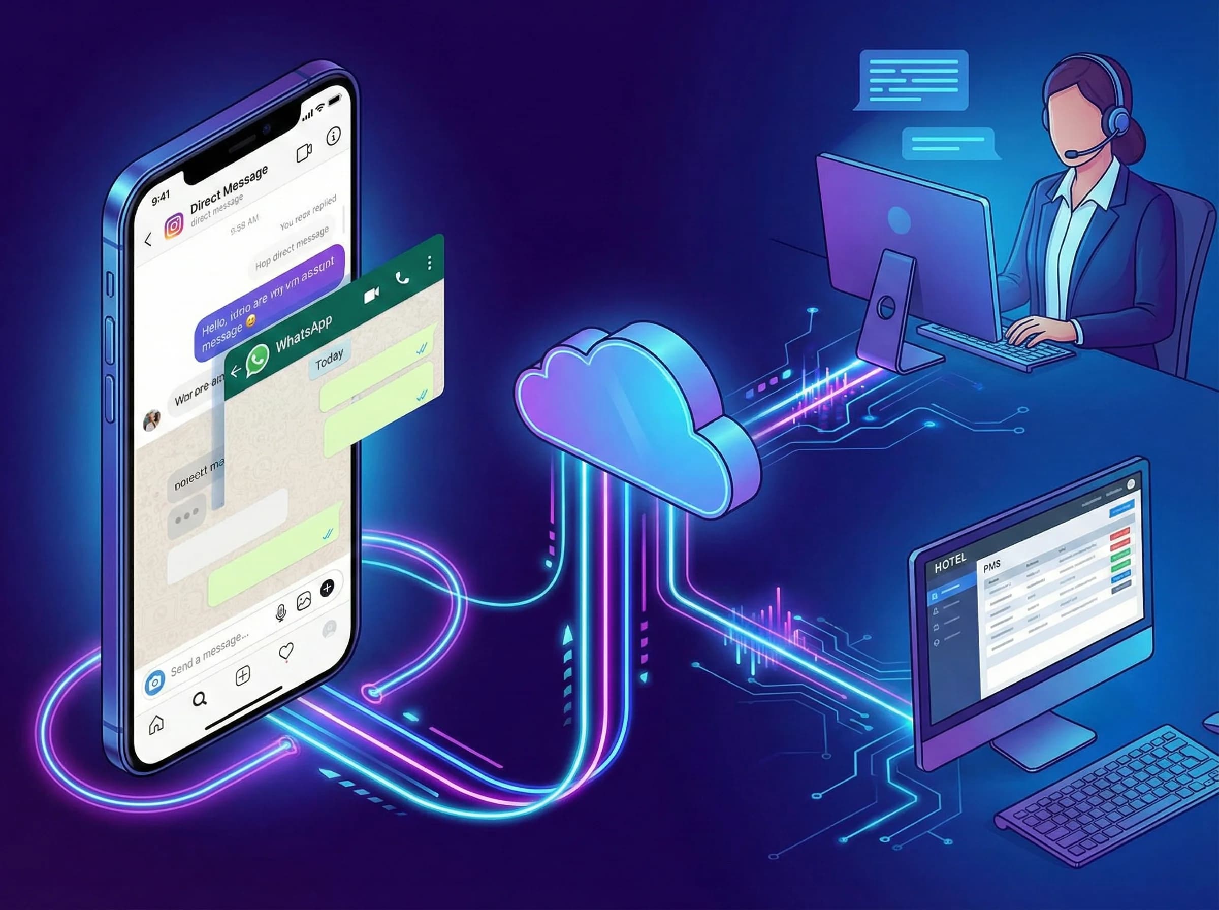 PMS/call center entegrasyon bölüm geçiş görseli