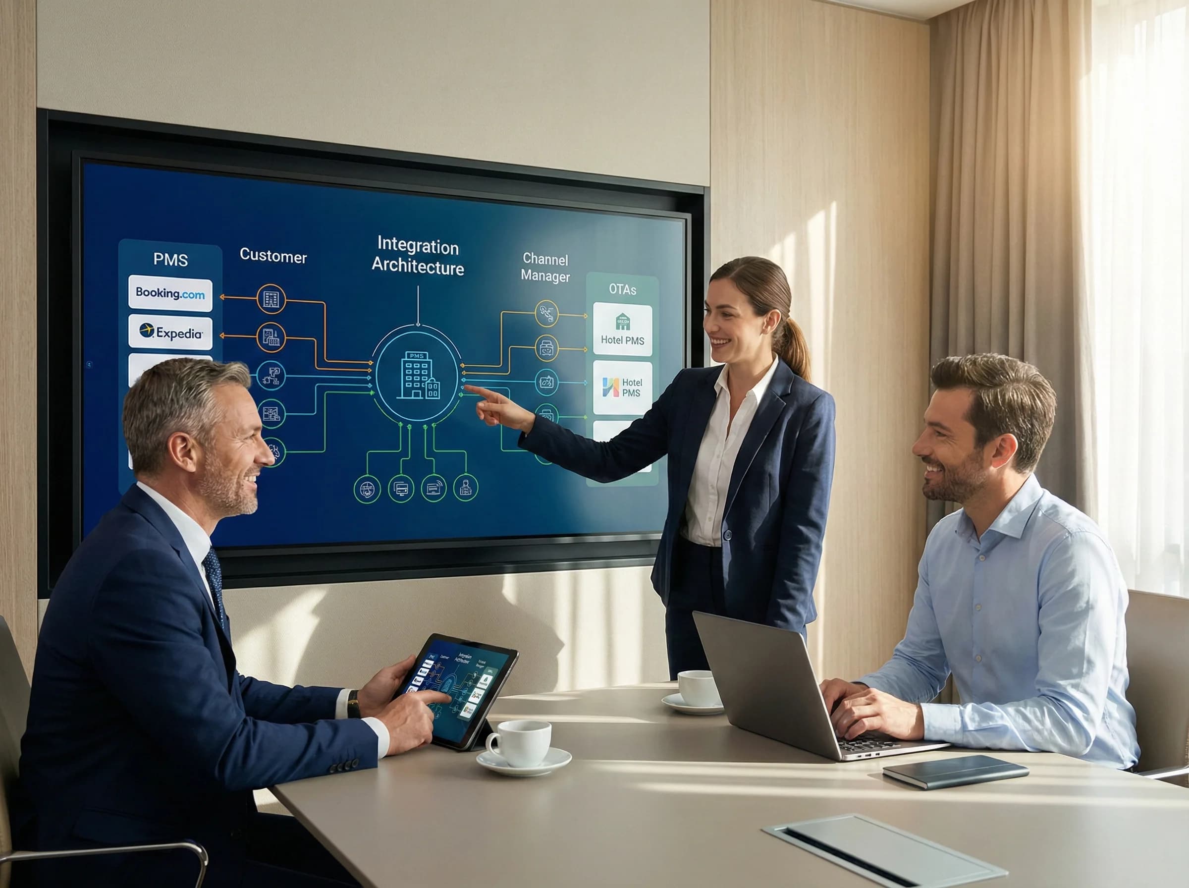 Entegrasyonun nasıl çalıştığını ayıran bölüm görseli, otel ekiplerini aynı çerçevede toplar