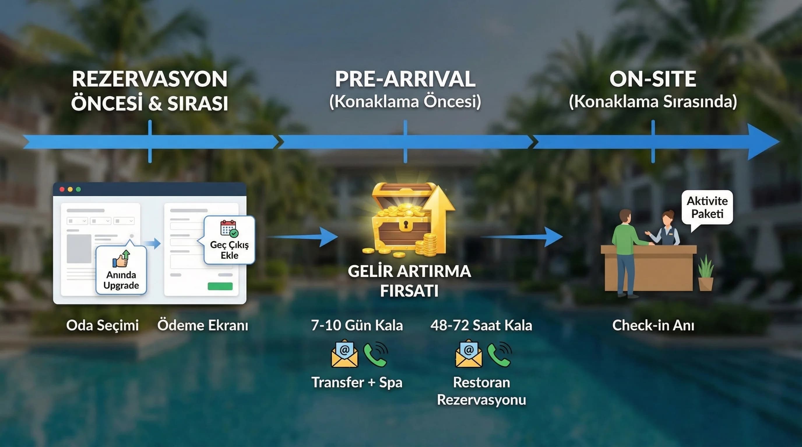 Upgrade ve ek hizmet zamanlaması, resort otel misafir deneyimini zenginleştirme