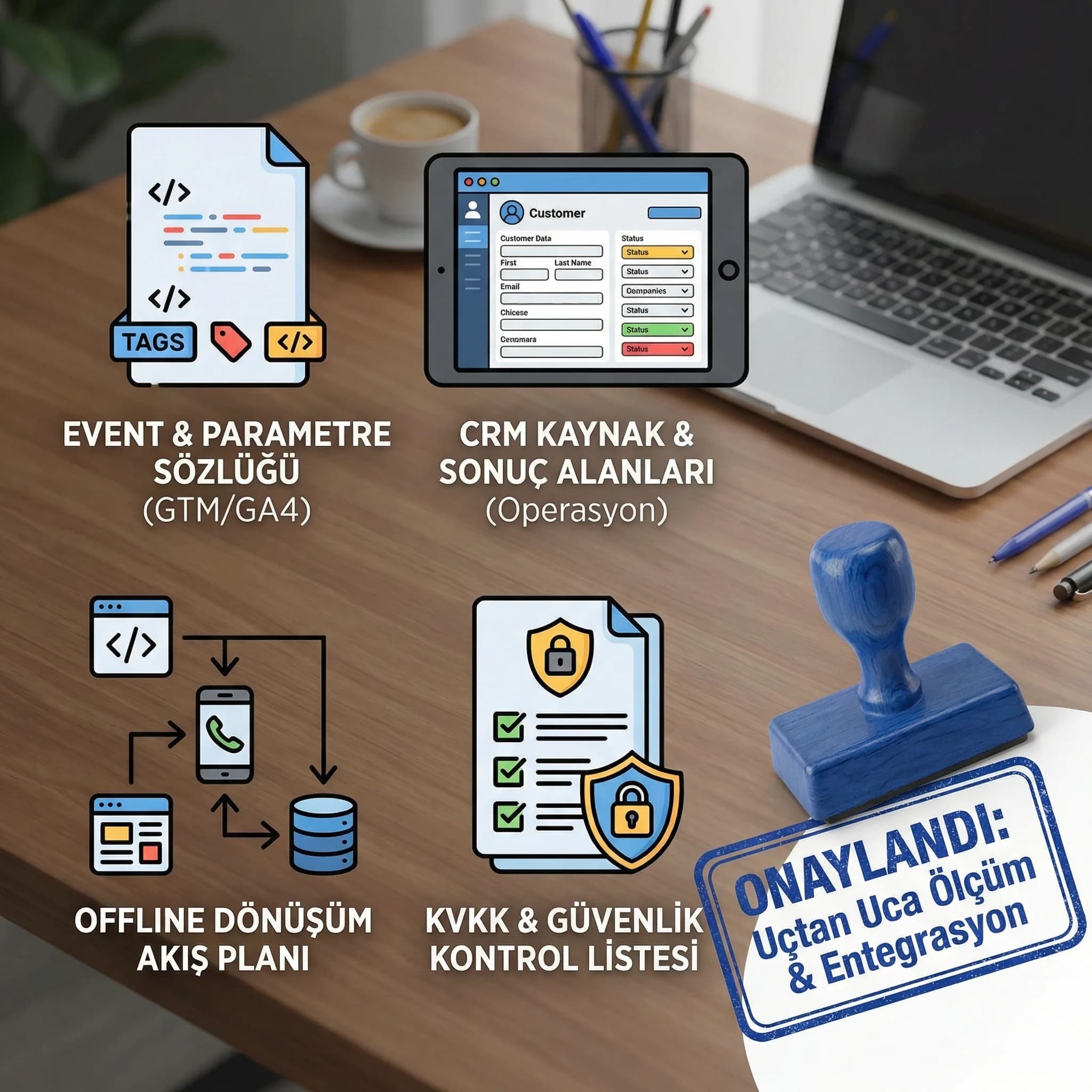 Event ve call center entegrasyonu çıktılarıyla güven unsurlarını otel için özetleyen kart