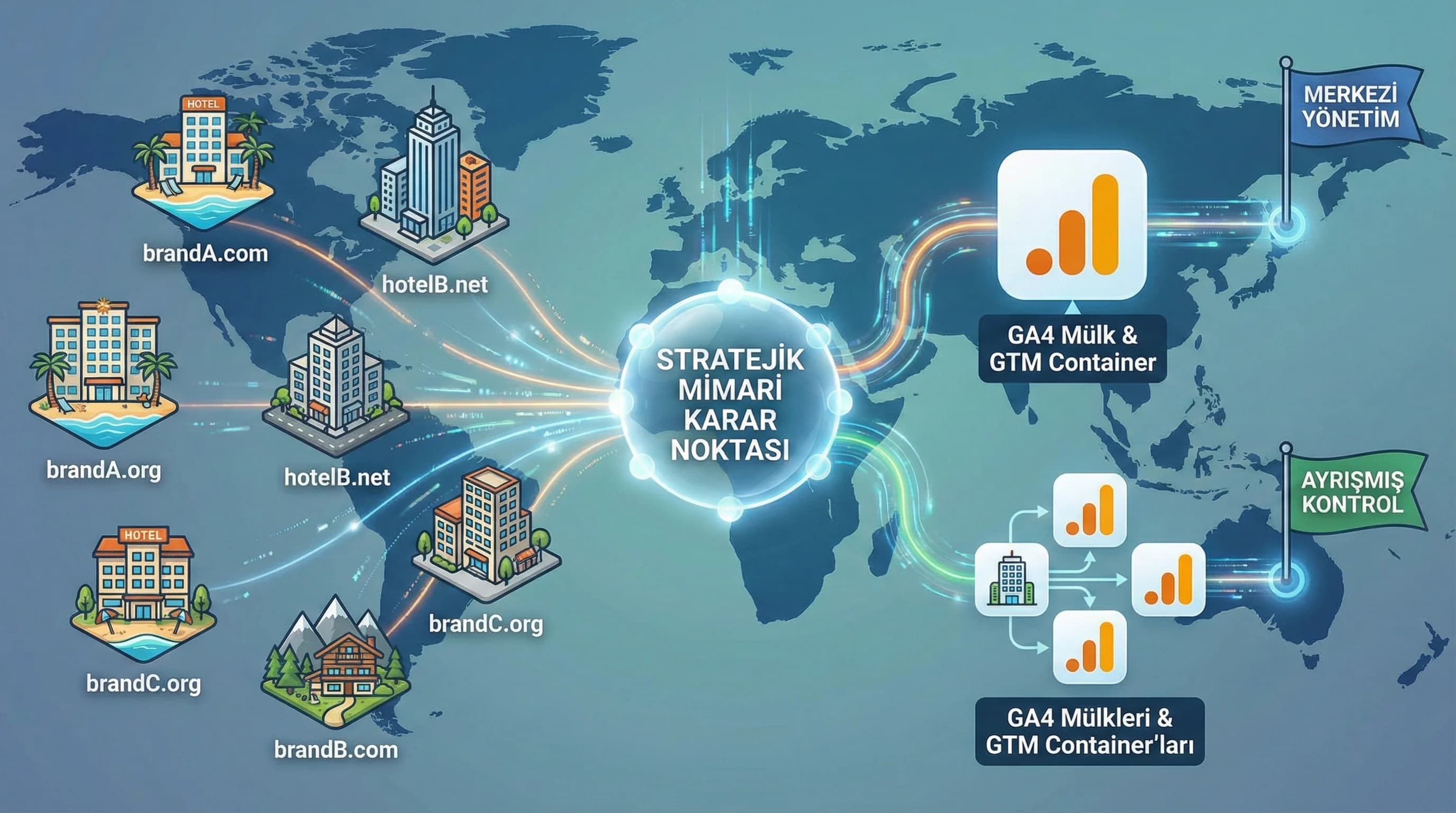 Çok Otel, Çok Domain İçin Tek GA4 ve GTM Mimarisi Nasıl Kurulur?