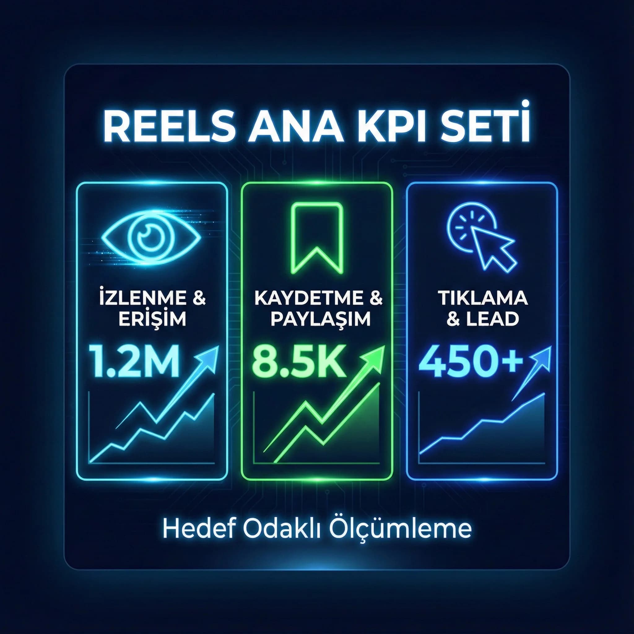 Reels KPI setini özetleyen skor kartı görseli